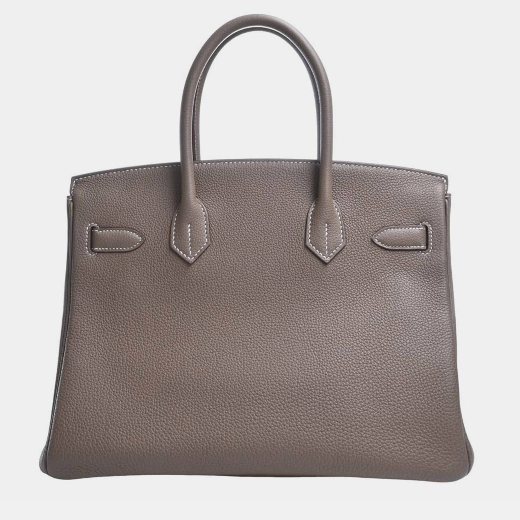 

HERMES Togo Birkin 30 Handbag Greige Ladies, Grey