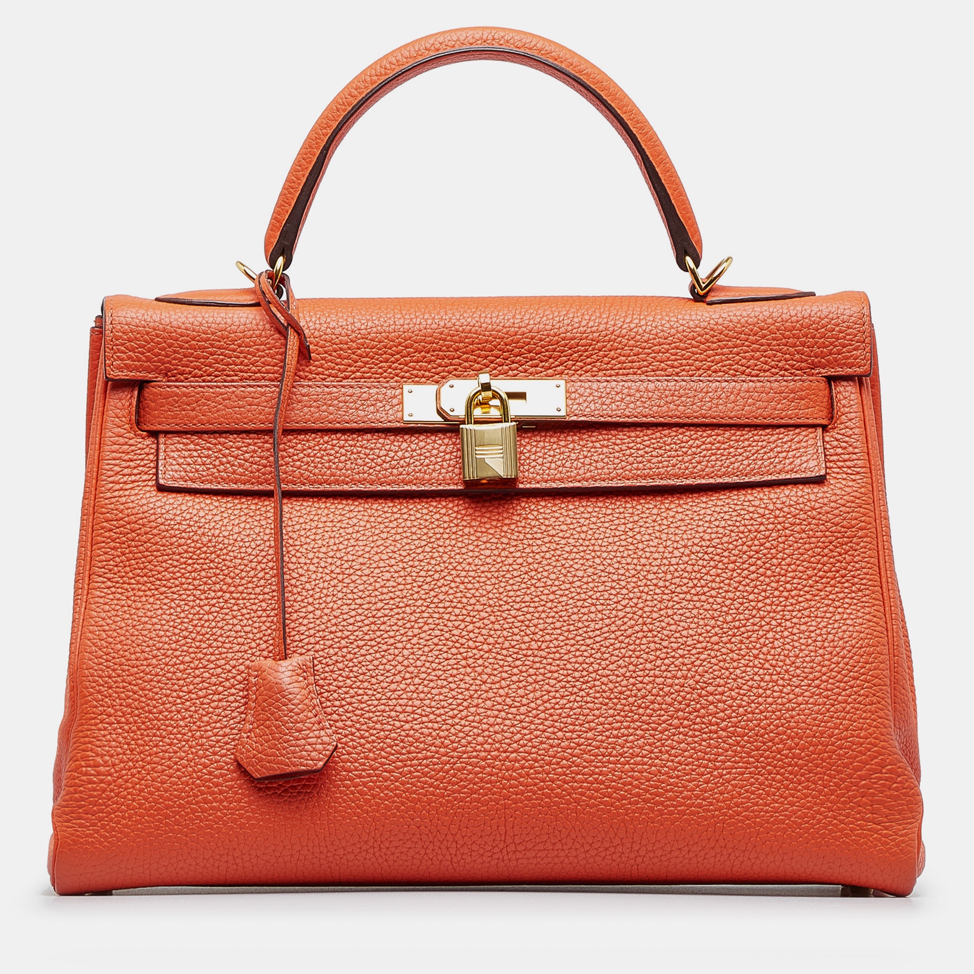 Hermes Orange Togo Kelly 32 GHW