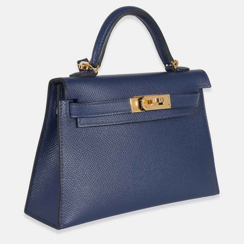 

Hermes Epsom Bleu Saphir Mini Kelly II 20 GHW, Blue