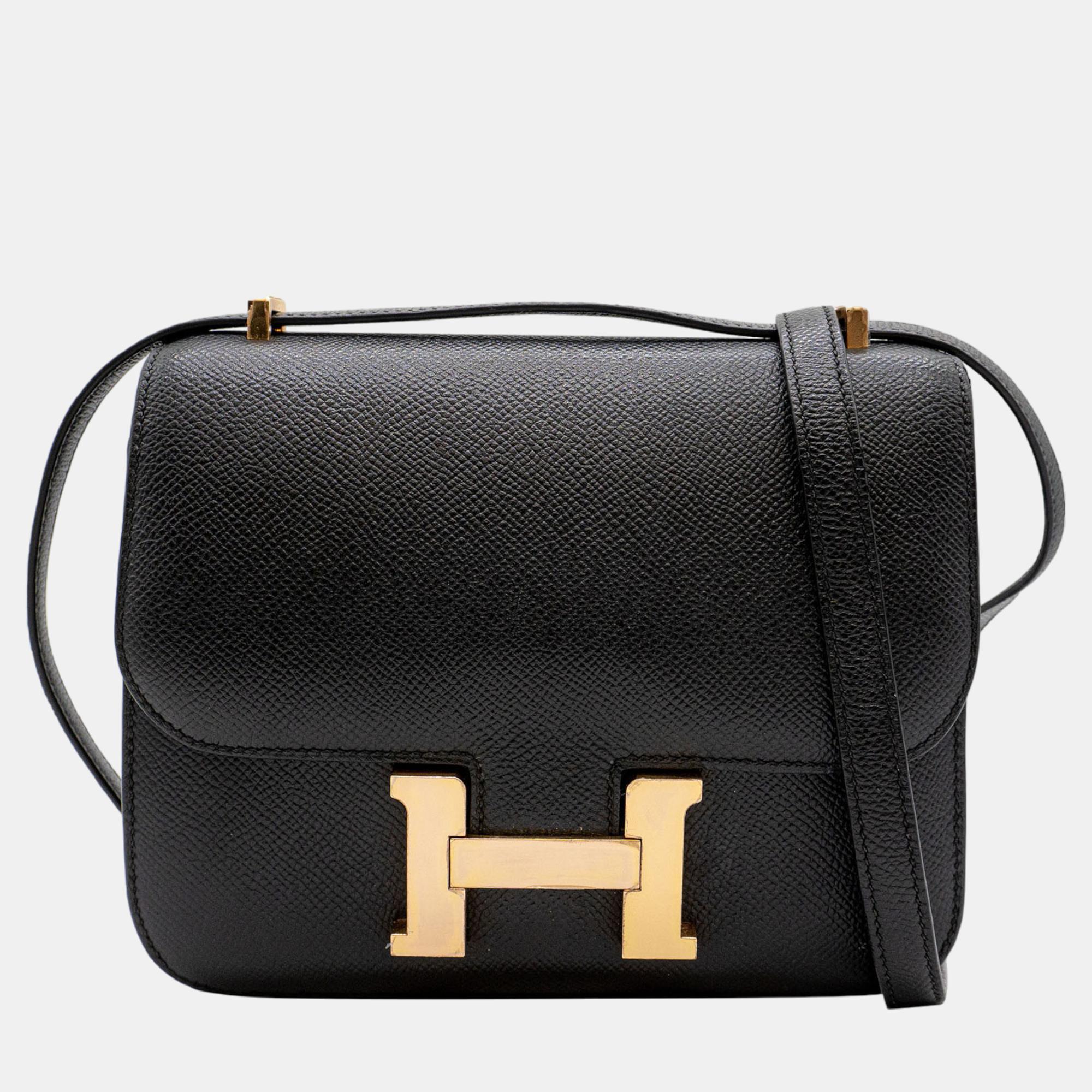 Pre-owned Hermes Hermès Constance 18 In Black Epsom With Rghw Bag