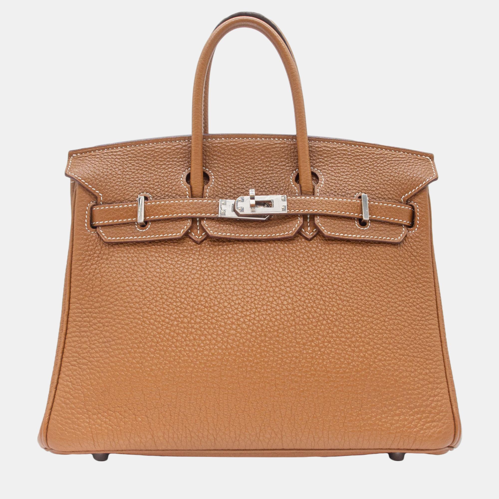 Pre-owned Hermes Hermès Birkin 25 Gold Togo With Phw Bag
