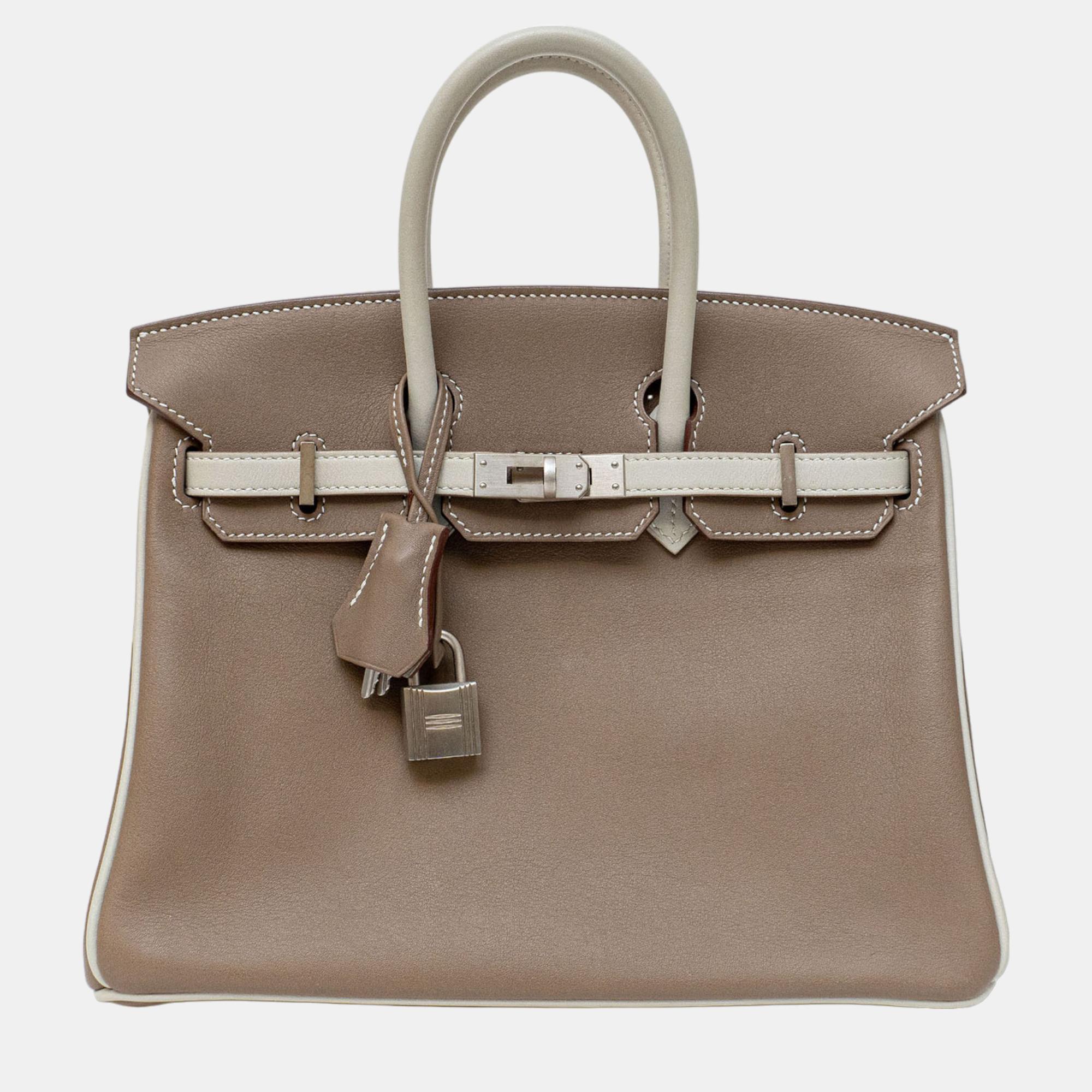 

Hermès Birkin 25 HSS in Etoupe/Gris Perle with Brushed PHW Bag, Grey