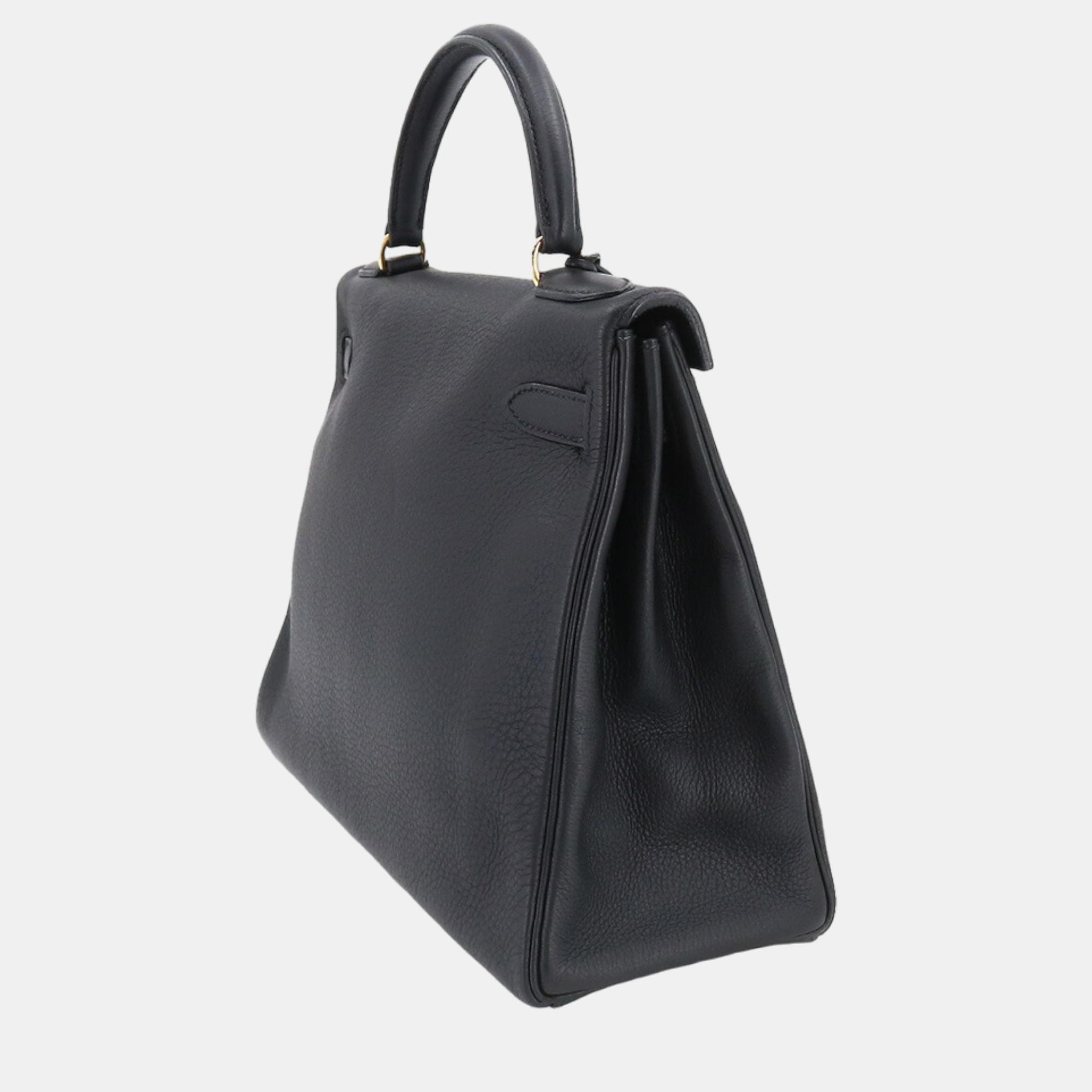 

HERMES Kelly 32 2way hand shoulder bag Togo black Z stamp inner stitching gold hardware
