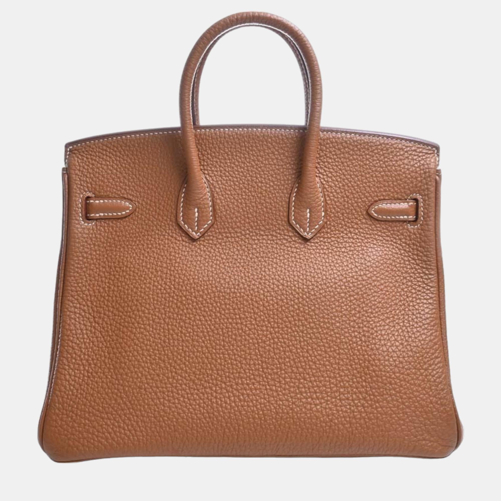

HERMES Togo Birkin 25 Handbag Brown Ladies