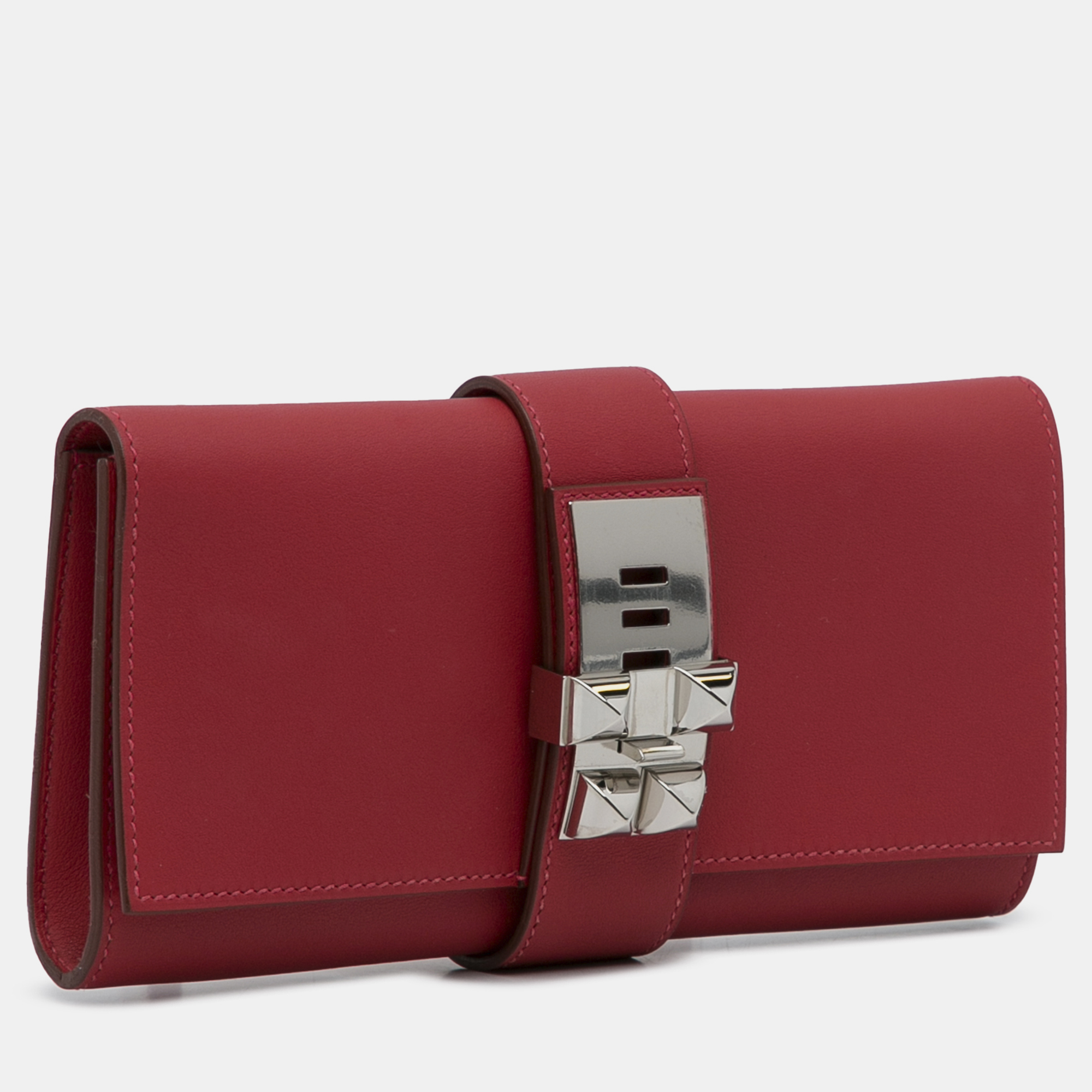 

Hermes Tadelakt Medor Clutch 23, Red