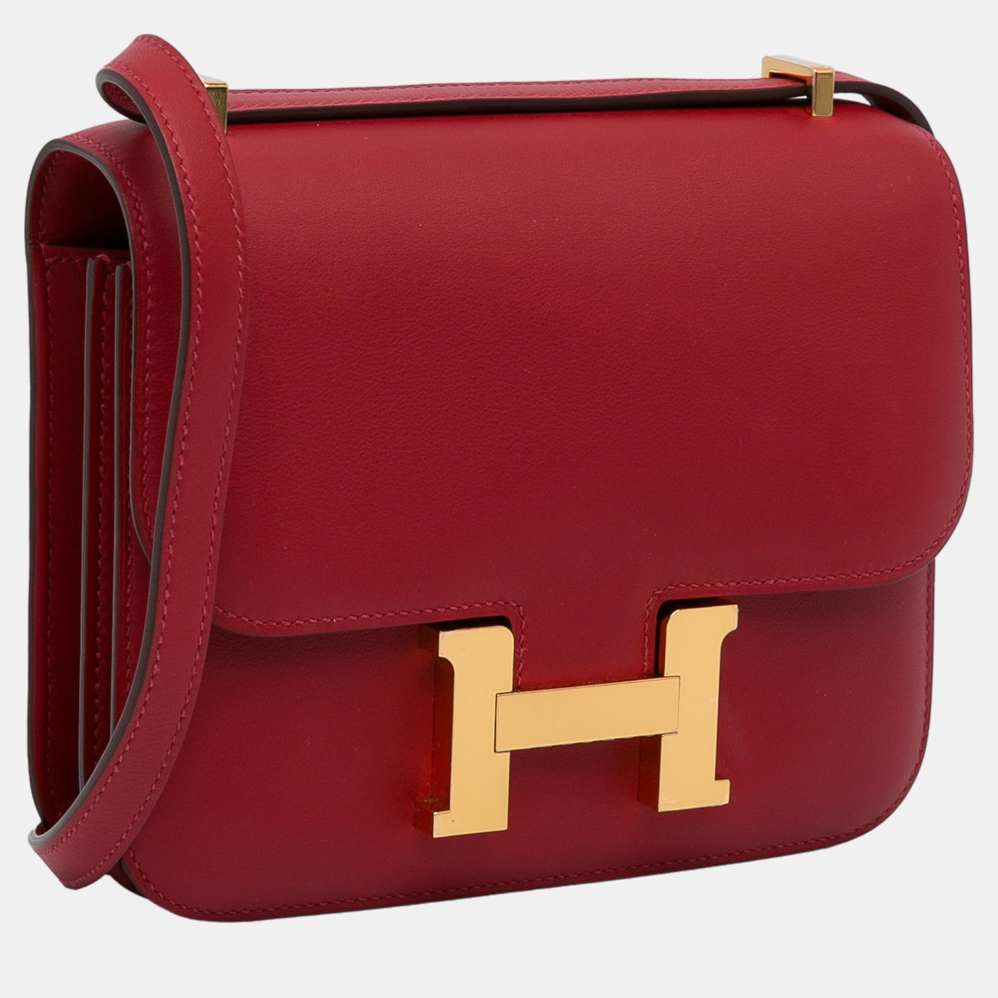 

Hermes Red Swift Mini Constance 18