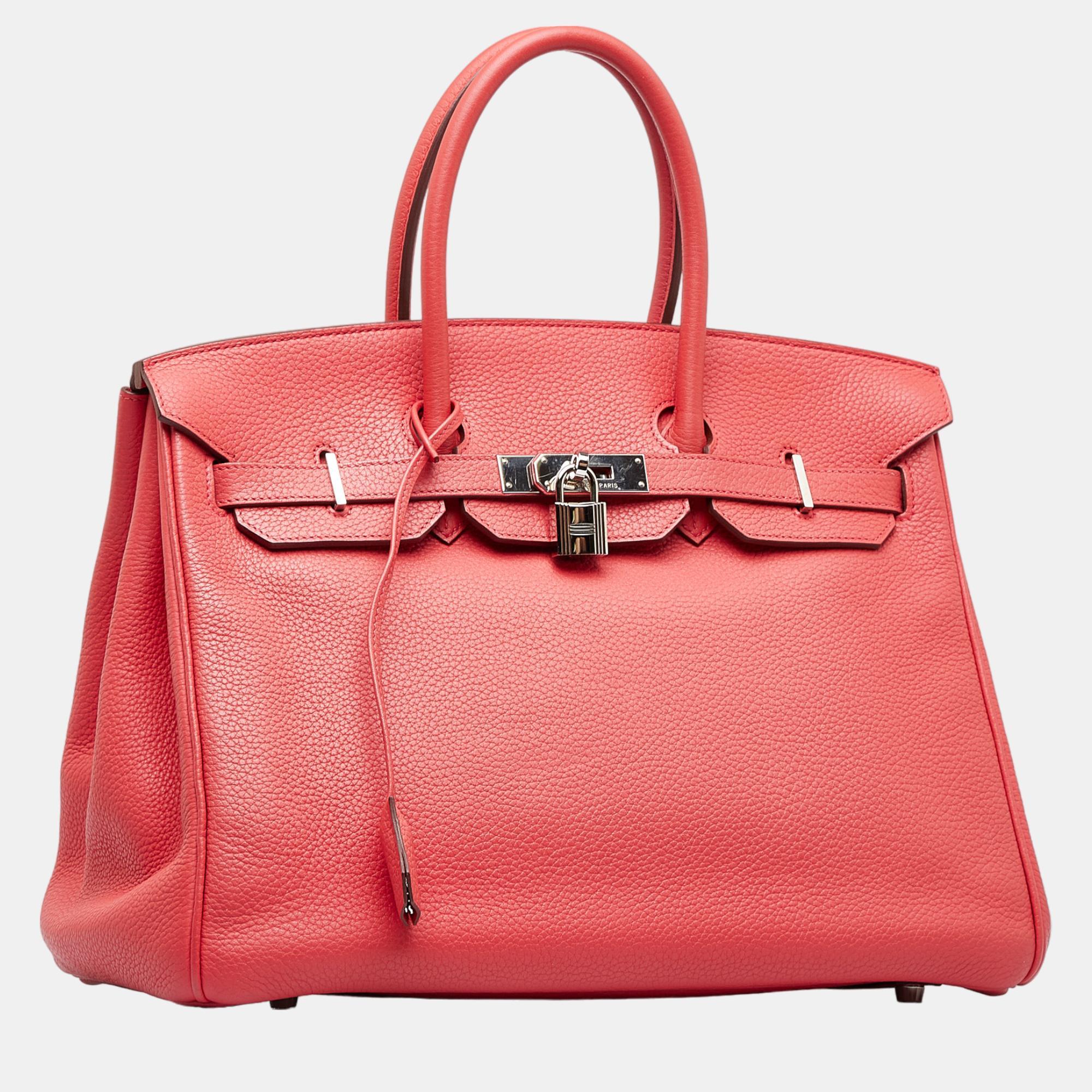 

Hermes Red Togo Birkin 35