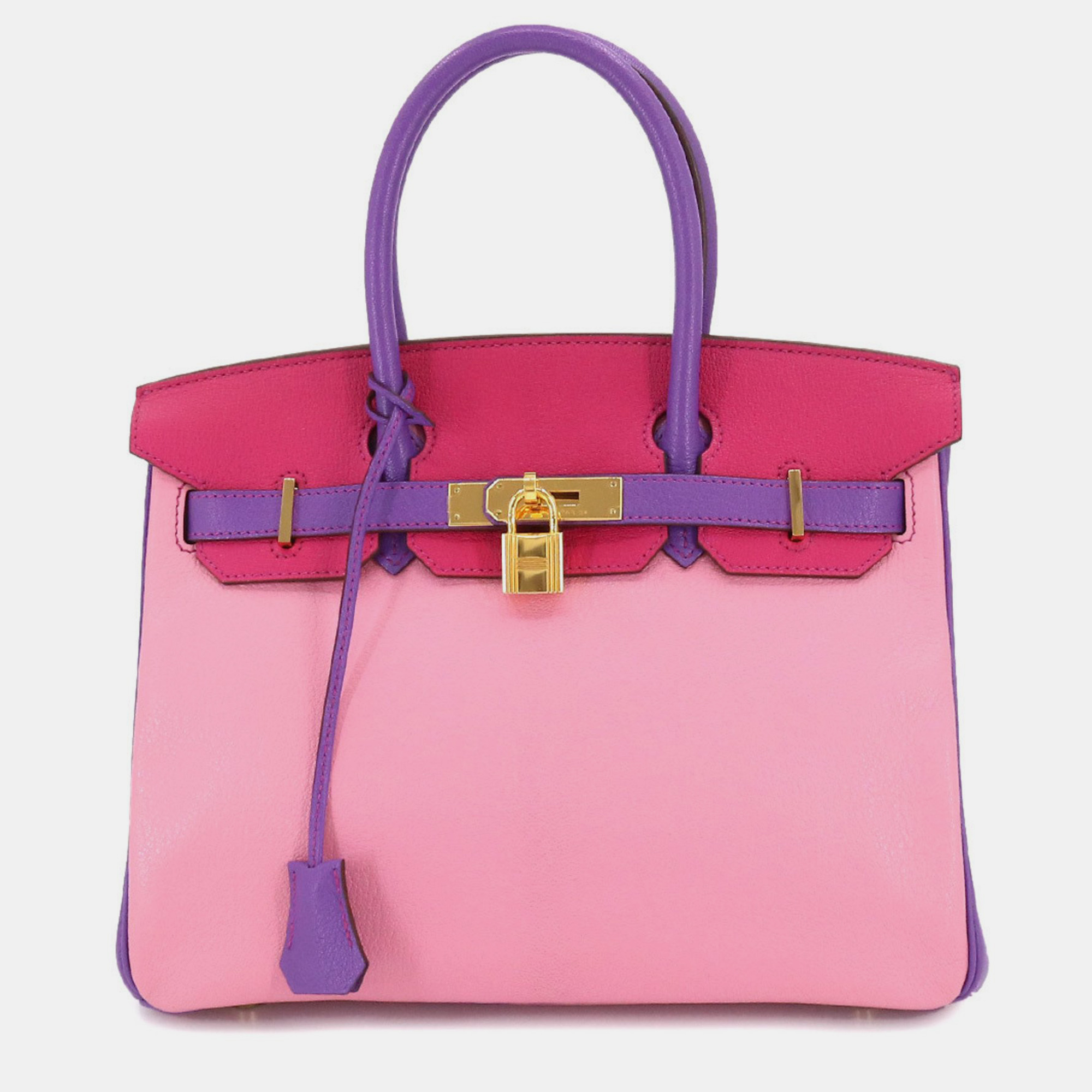 Pre-owned Hermes Birkin 30 Personal Spo Hand Bag Chevre Pink Rose Shocking Palm P Engraved