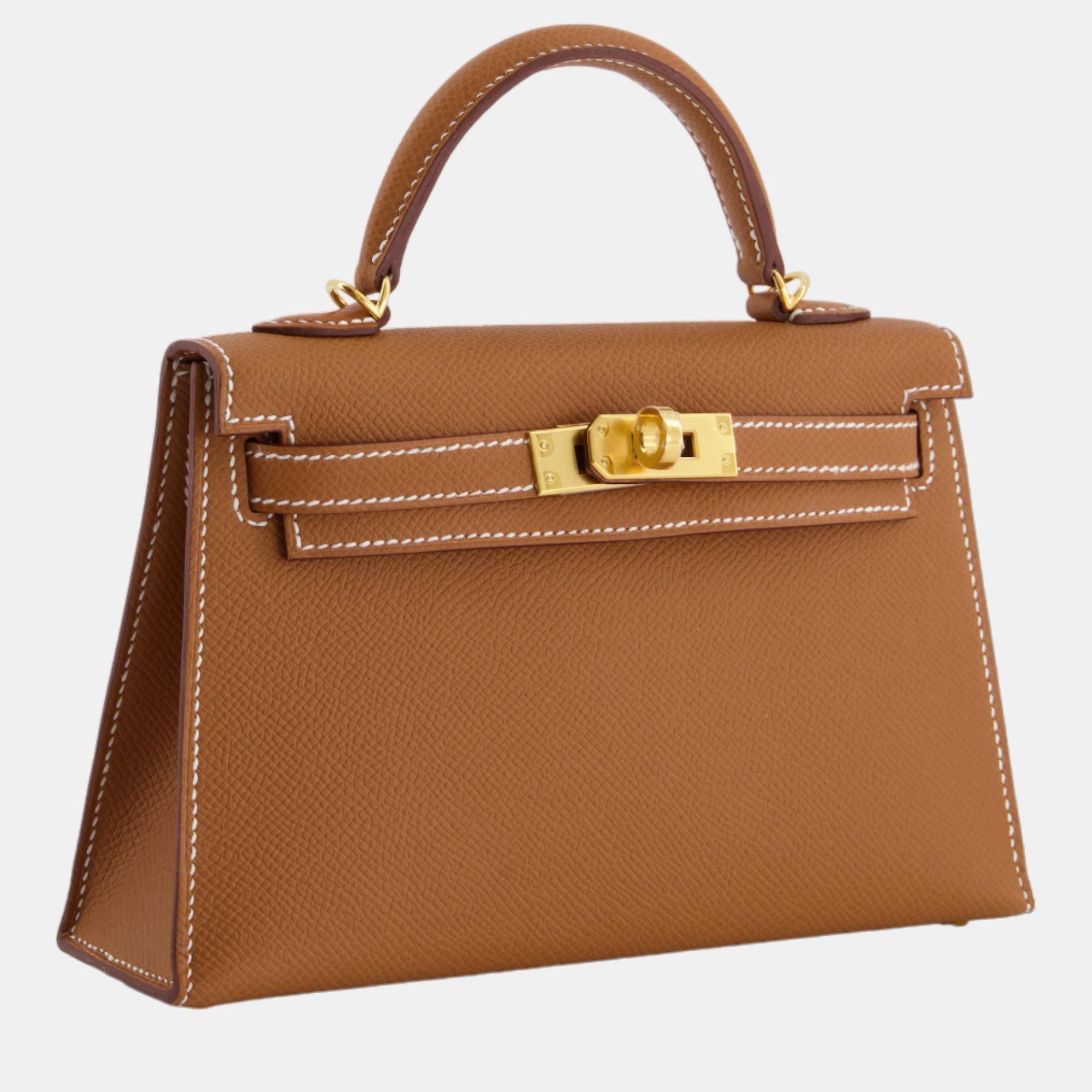 

Hermes Mini Kelly II  in Gold Epsom Leather with Gold Hardware