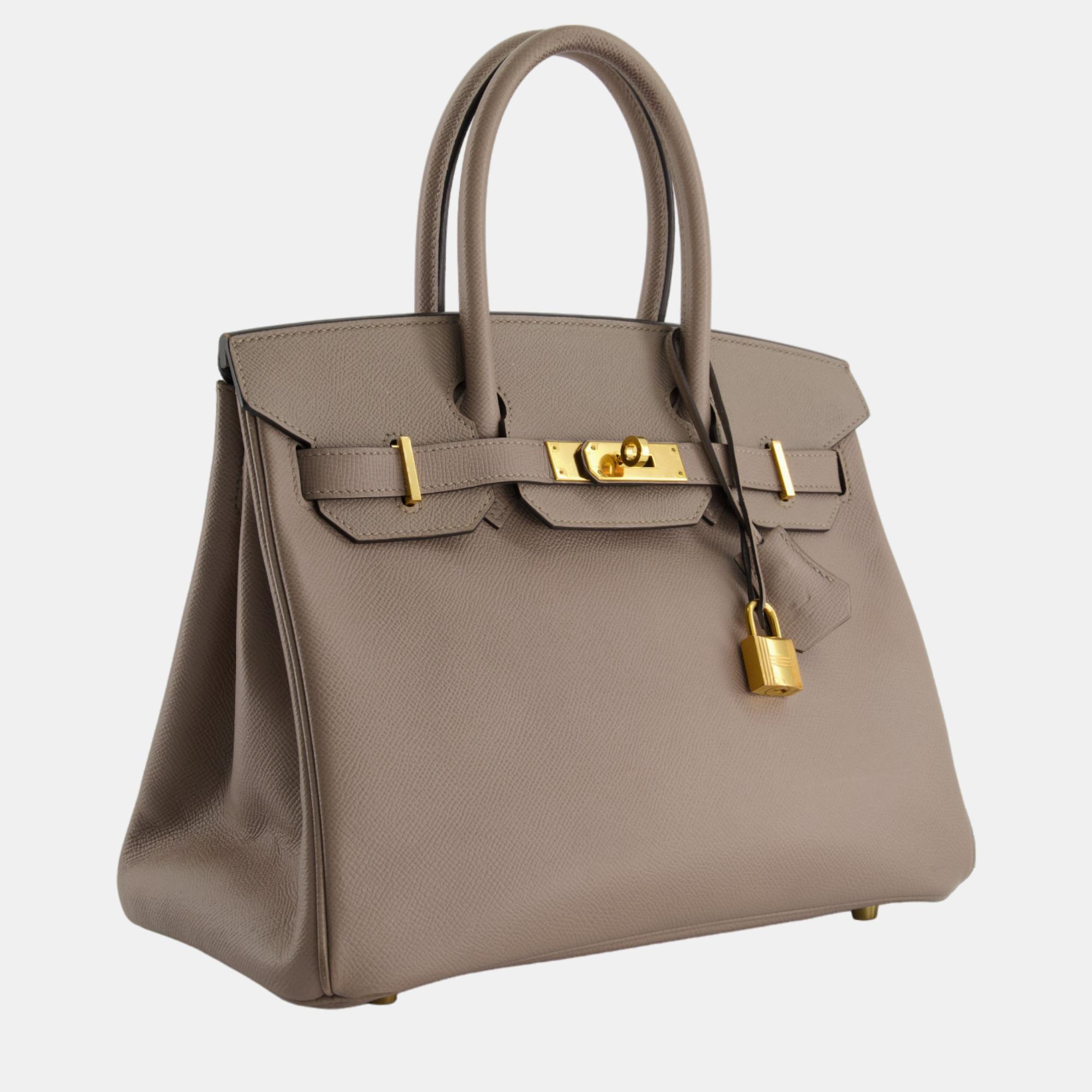 

Hermes Birkin  in Gris Asphalte Epsom Leather with Gold Hardware, Grey