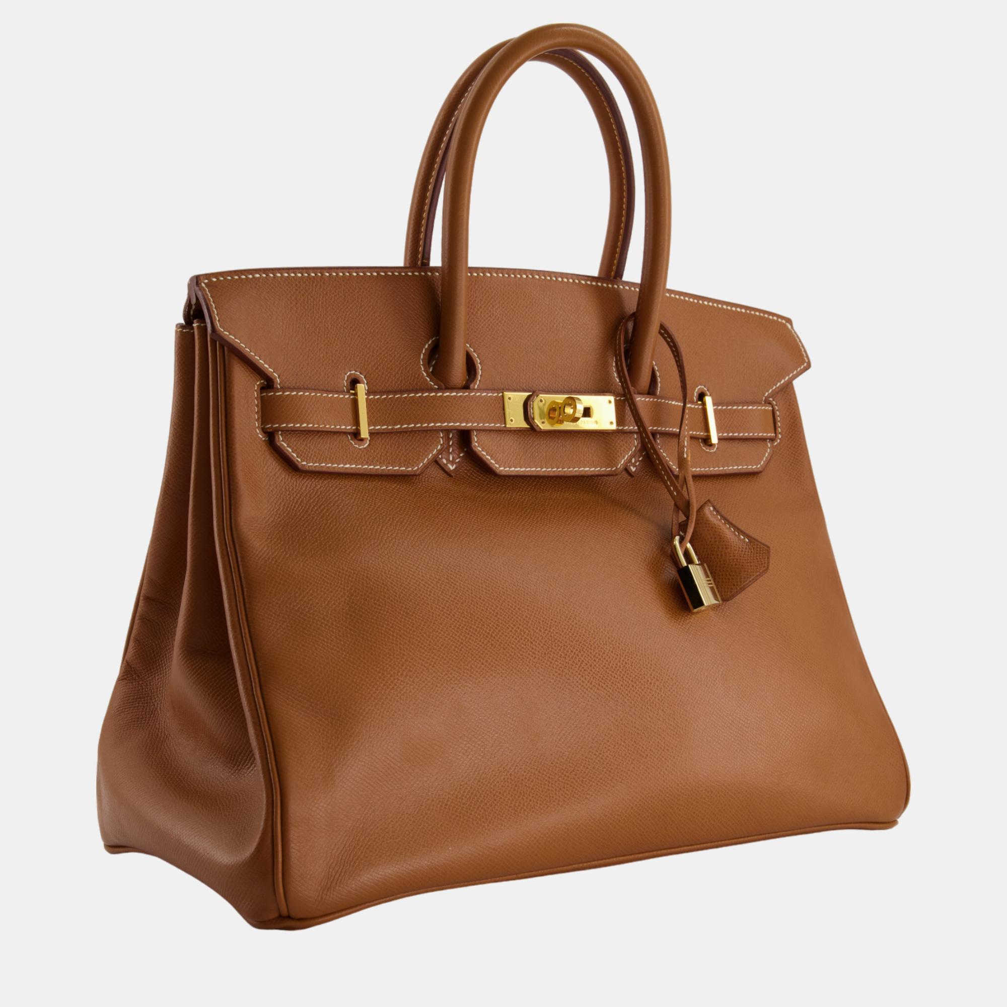 

Hermes Birkin Bag  in Gold Courchevel Leather with Gold Hardware