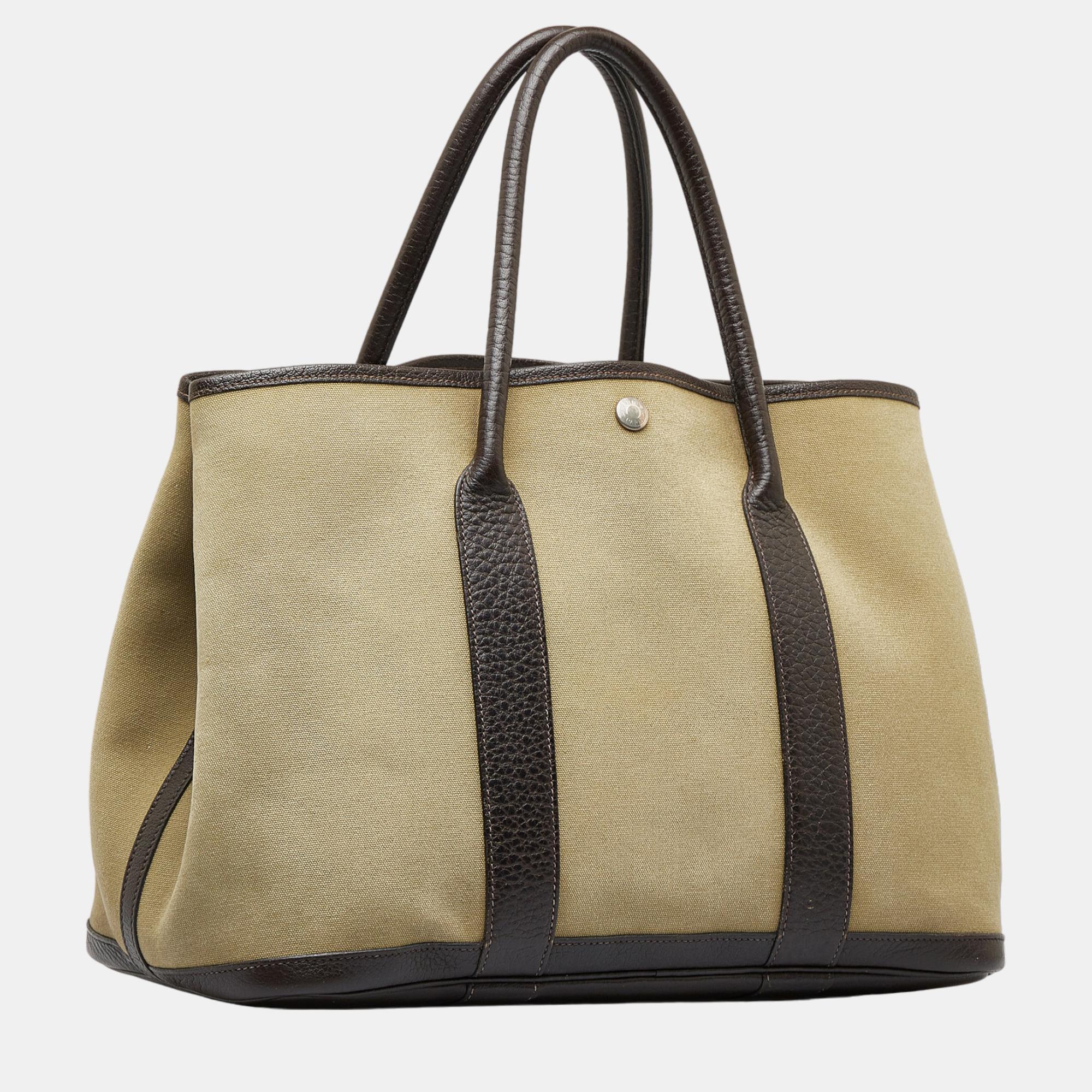 

Hermes Beige/Brown Garden Party PM