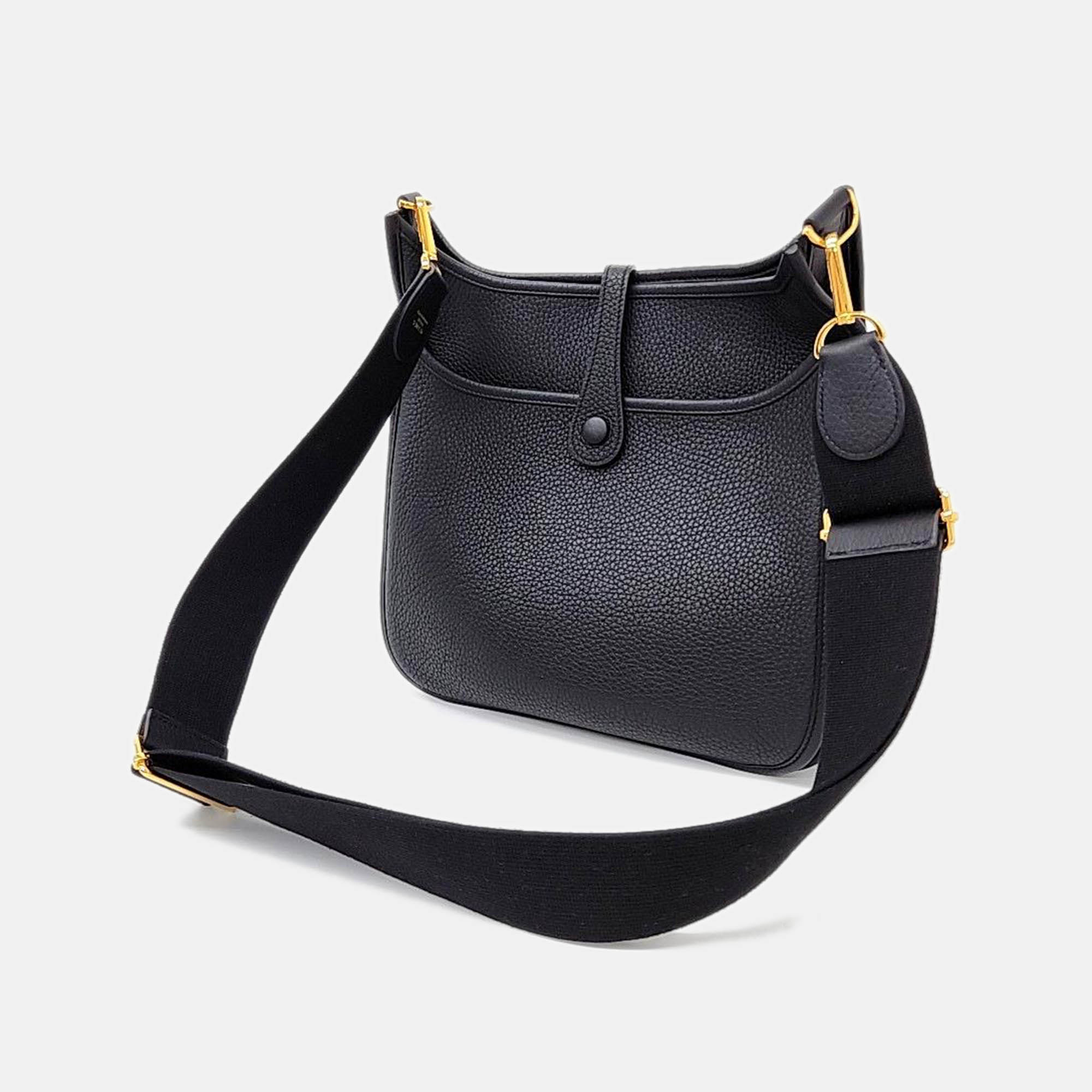 

Hermes Black Leather Evelyne29 Bag