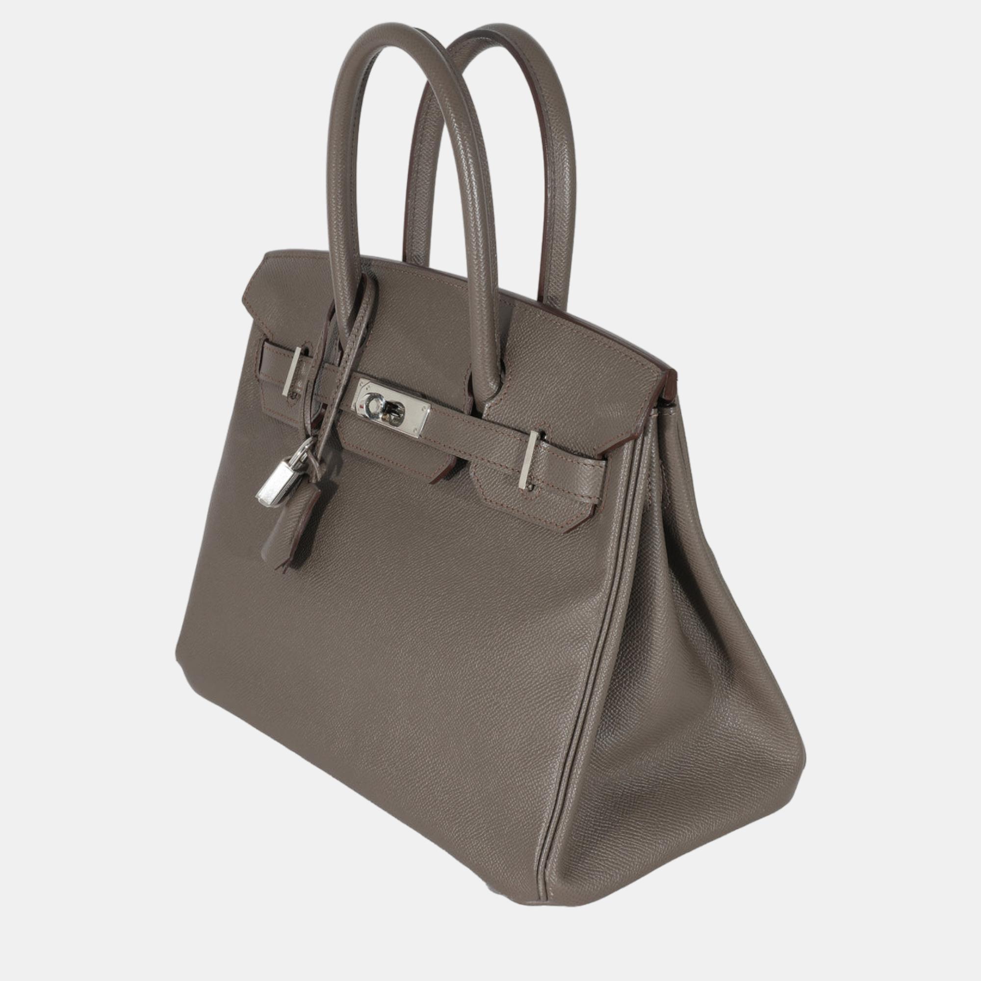 

Hermes Etain Epsom Birkin 30 PHW, Grey