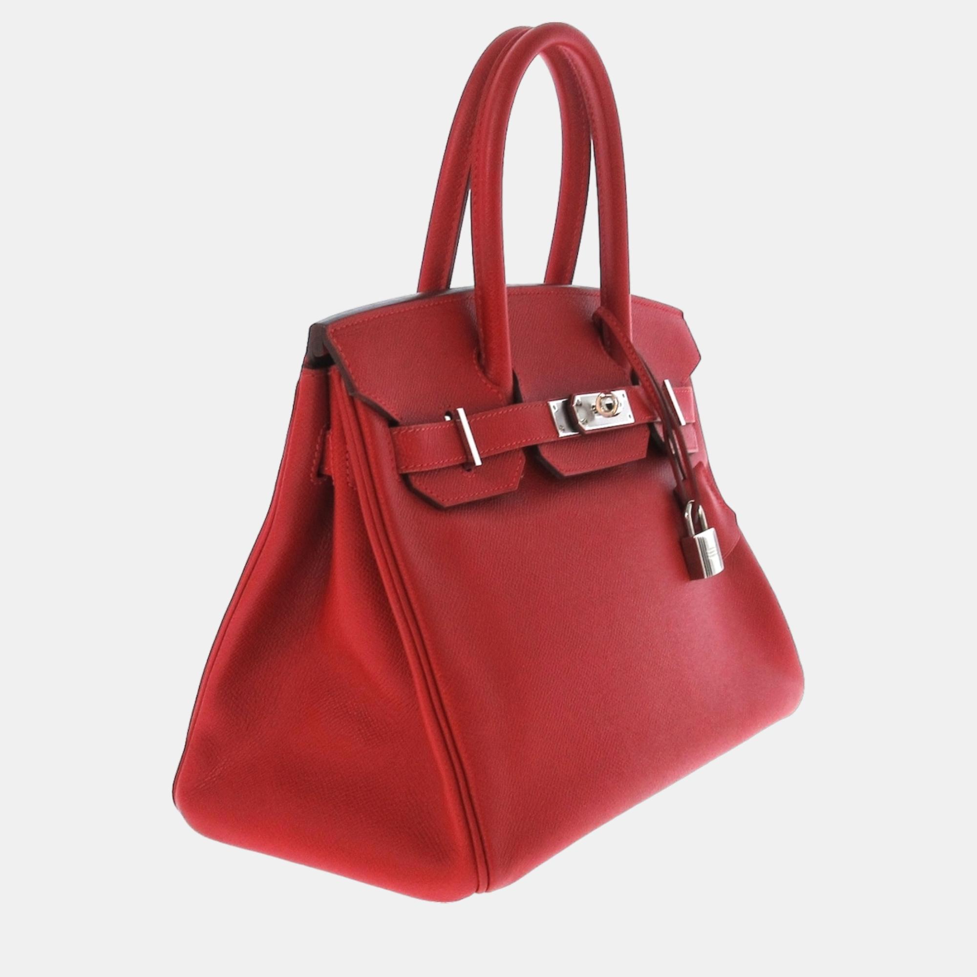 

Hermes Red Togo Leather Palladium Hardware Birkin 30 Bag