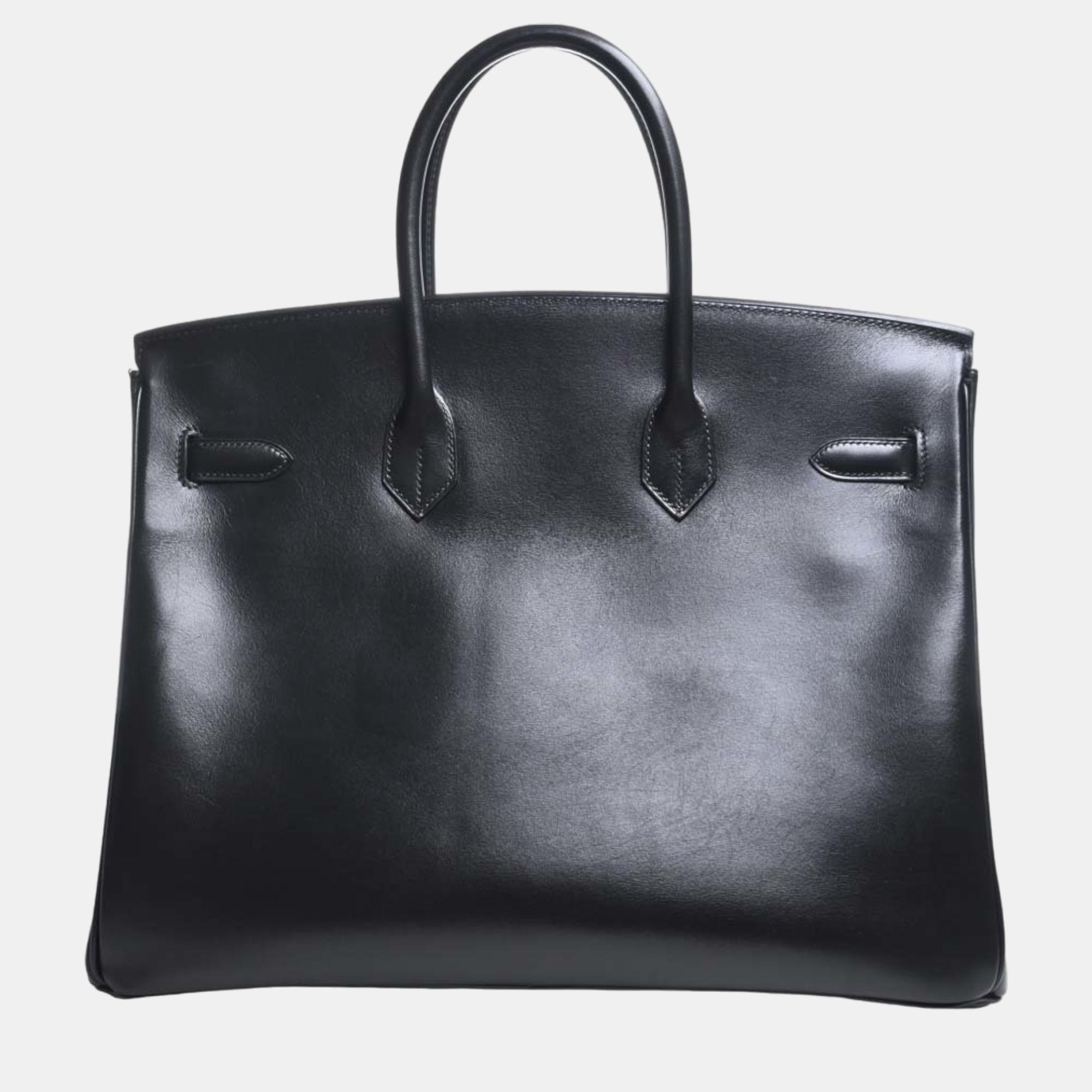 

Hermes Box Calf Birkin 35 Handbag Black Ladies