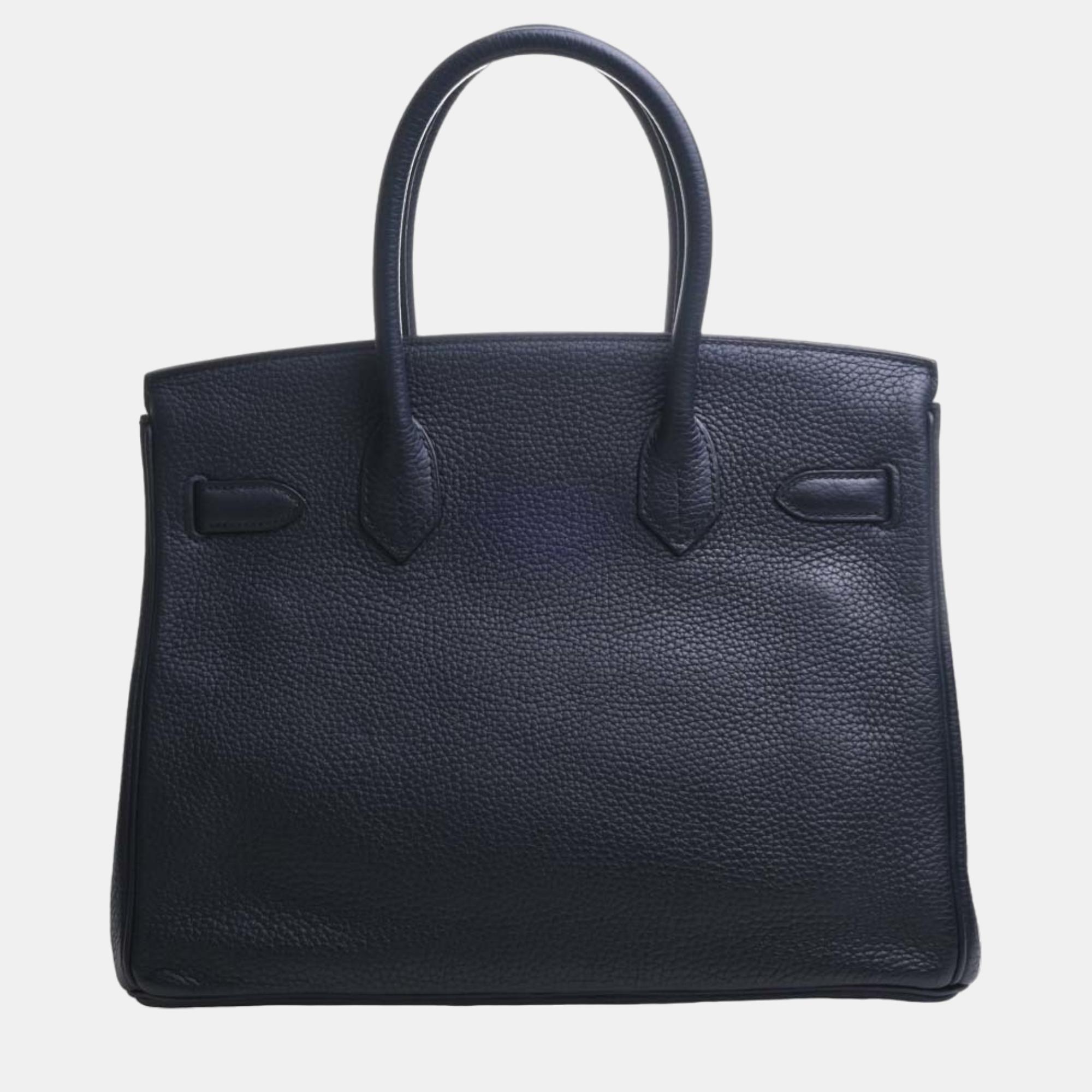 

Hermes Togo Birkin 30 Handbag Navy Ladies, Navy blue