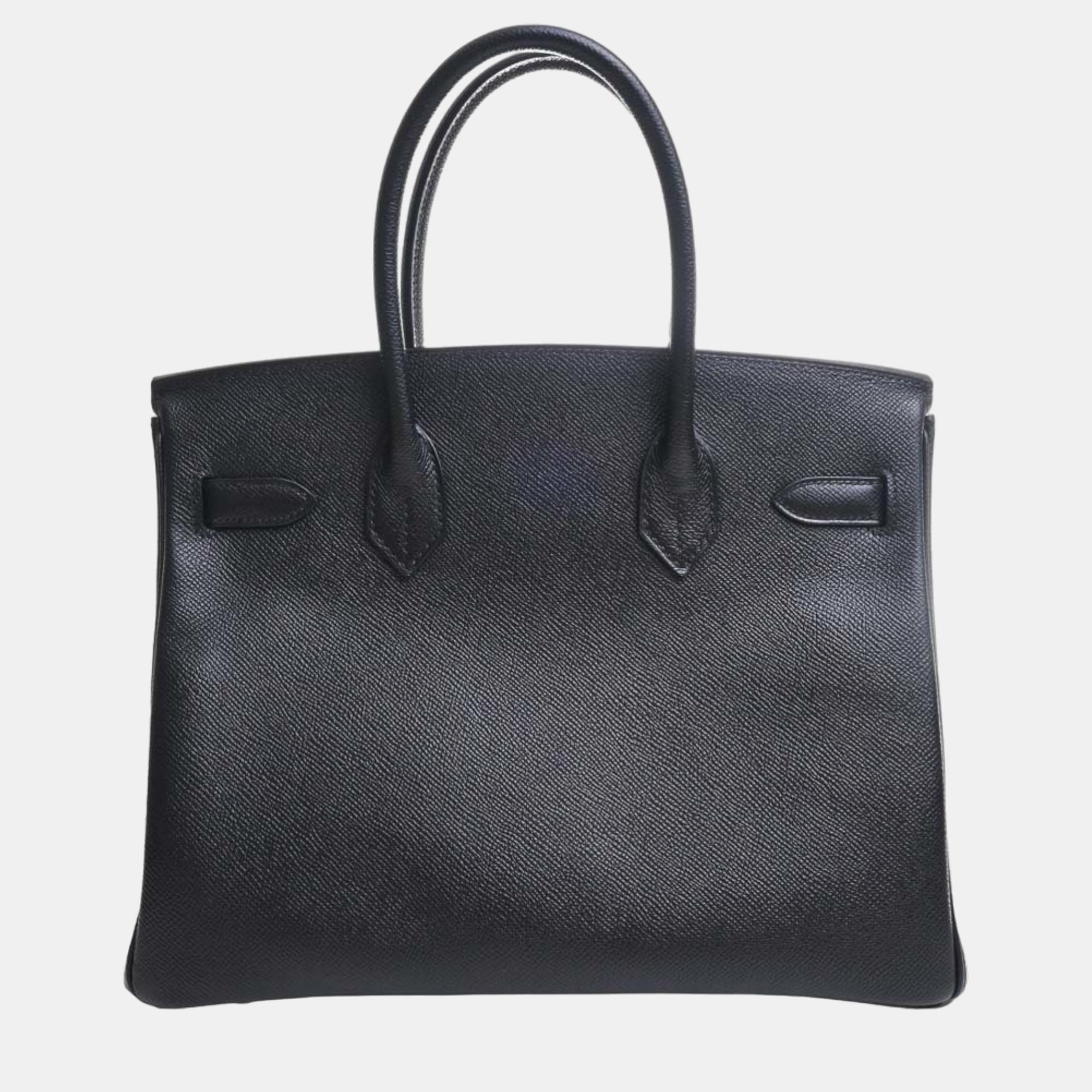 

Hermes Vaux Epson Birkin 30 Handbag Black Ladies