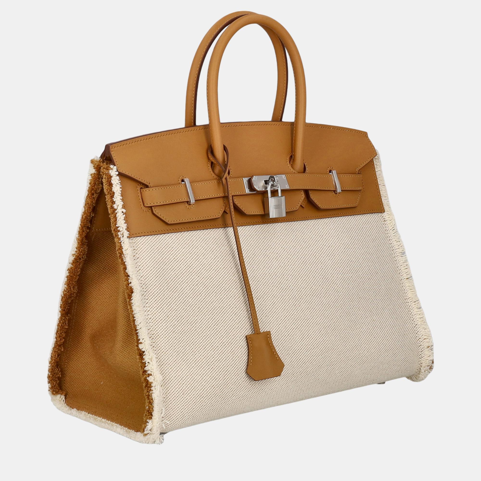 

HermÃ¨s Women's Leather Tote Bag - Camel Color, Beige