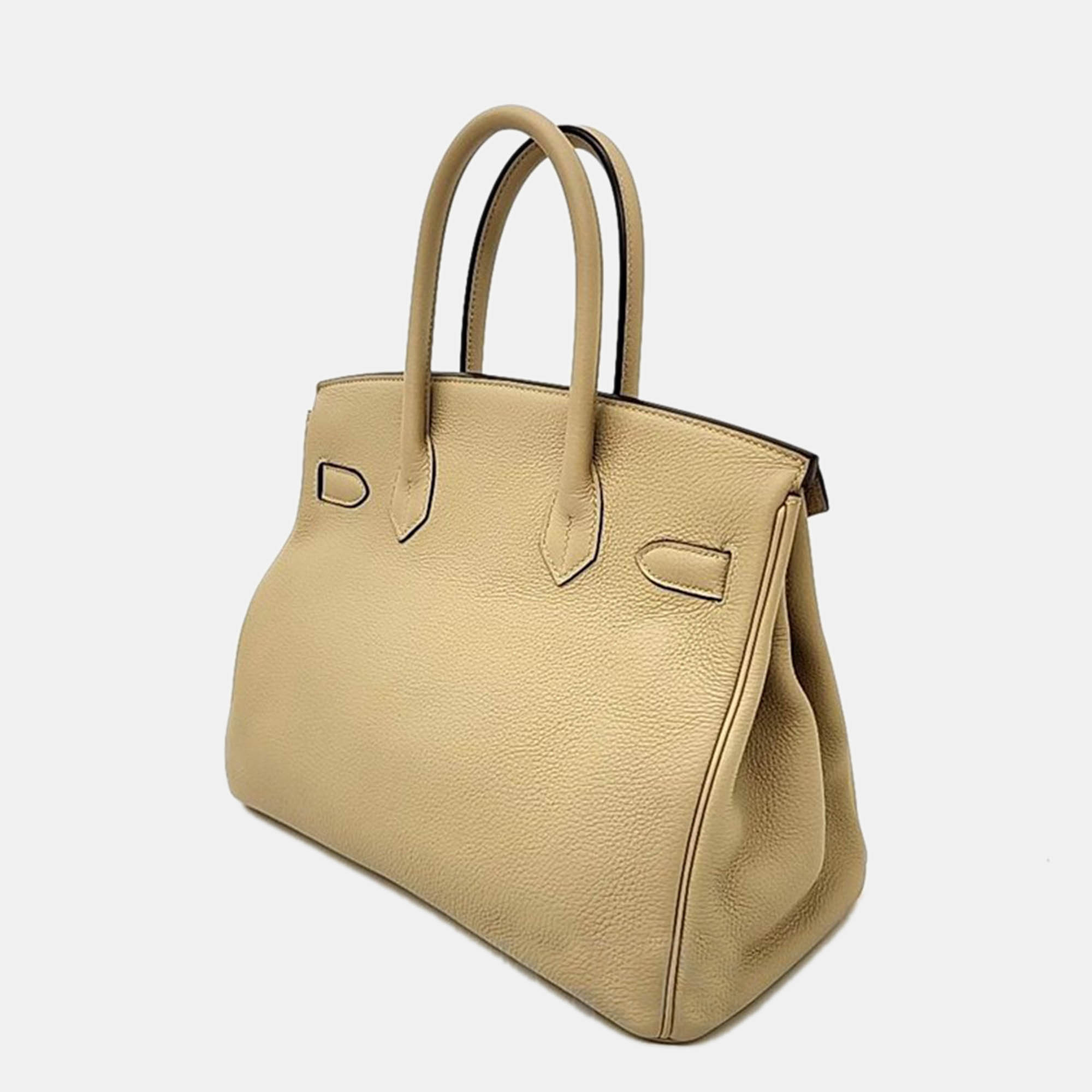 

Hermes Brown Leather Birkin 30 Bag