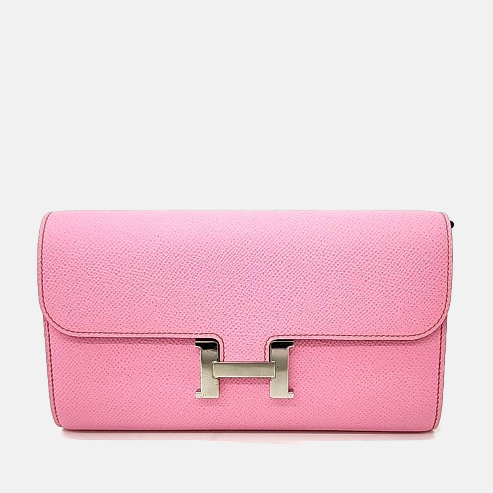 

Hermes Pink Leather Constance Long Togo Bag