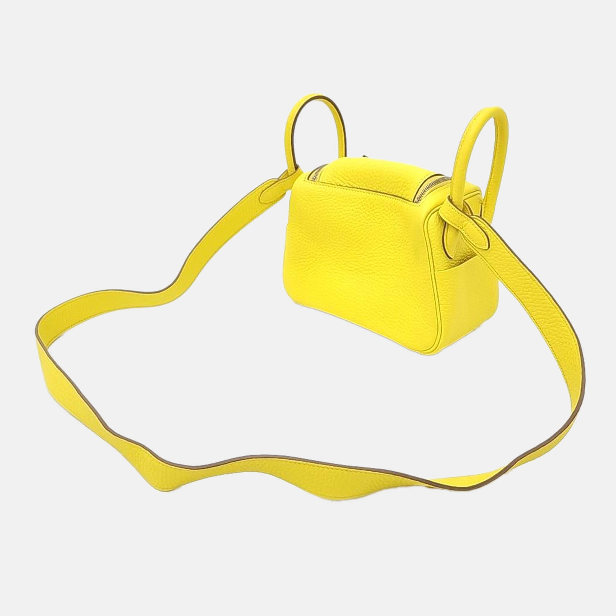 

Hermes Leather Yellow Lindy 19 Bag