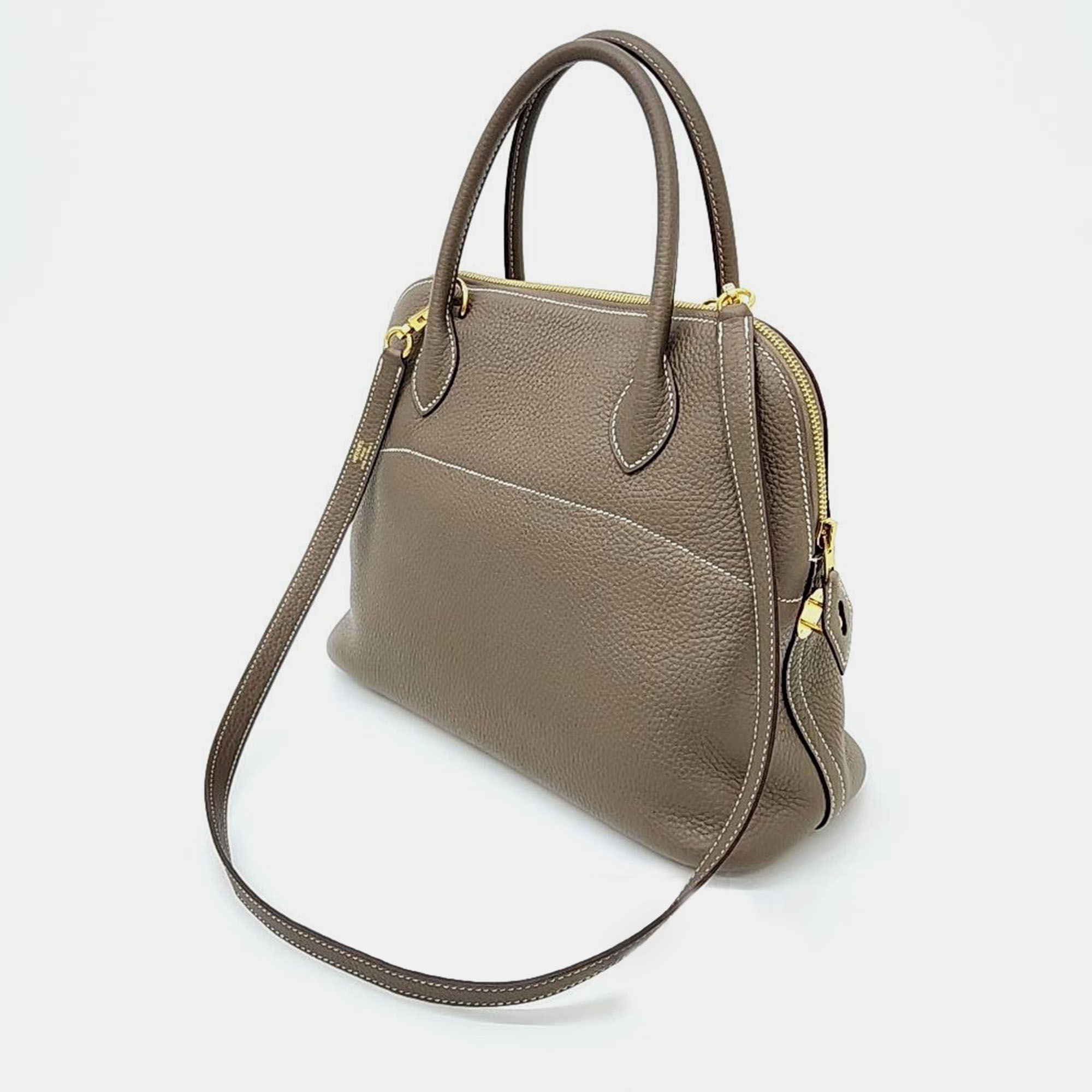 

Hermes Leather Grey Bolide 31 Bag