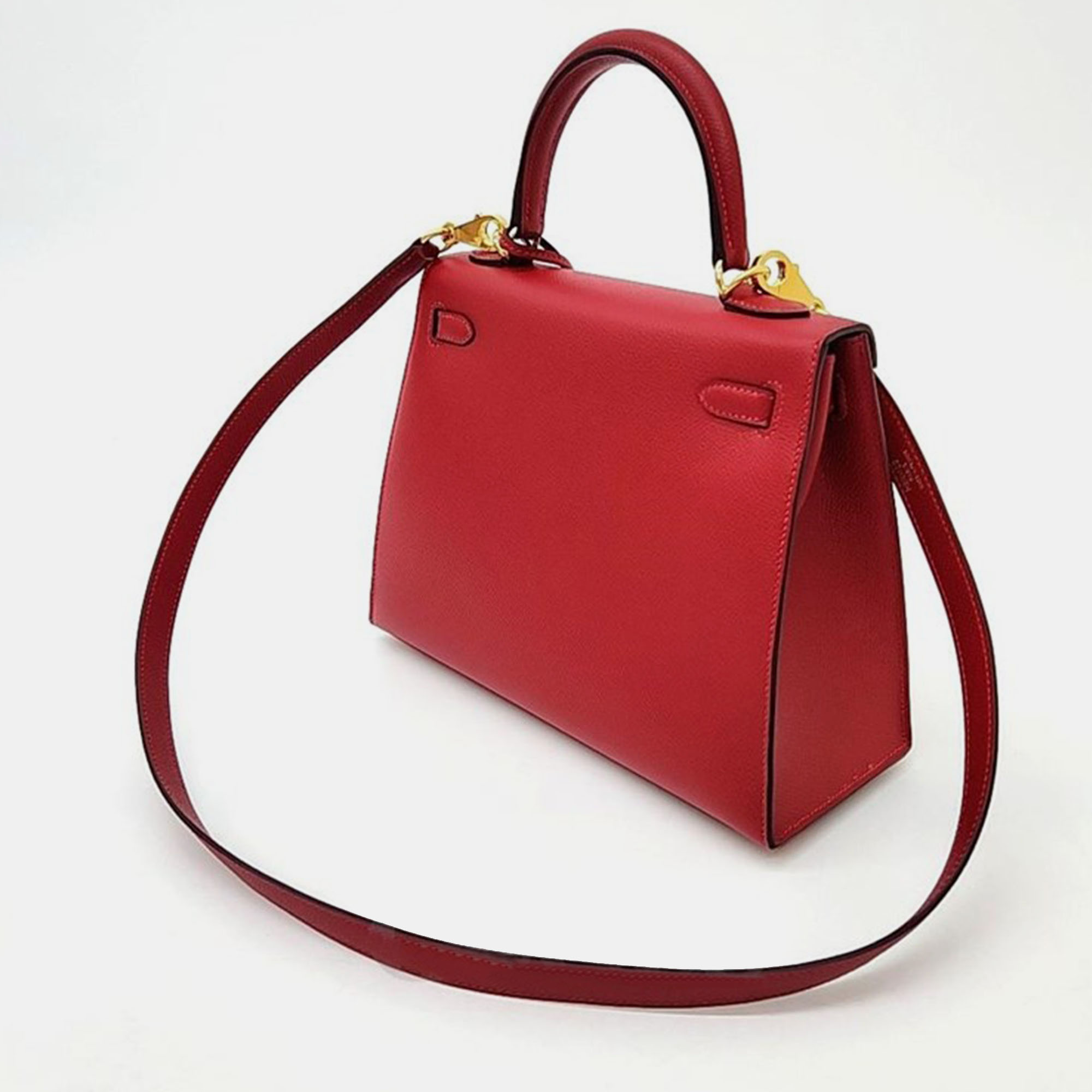 

Hermes Outstitch Kelly 25 Bag, Red