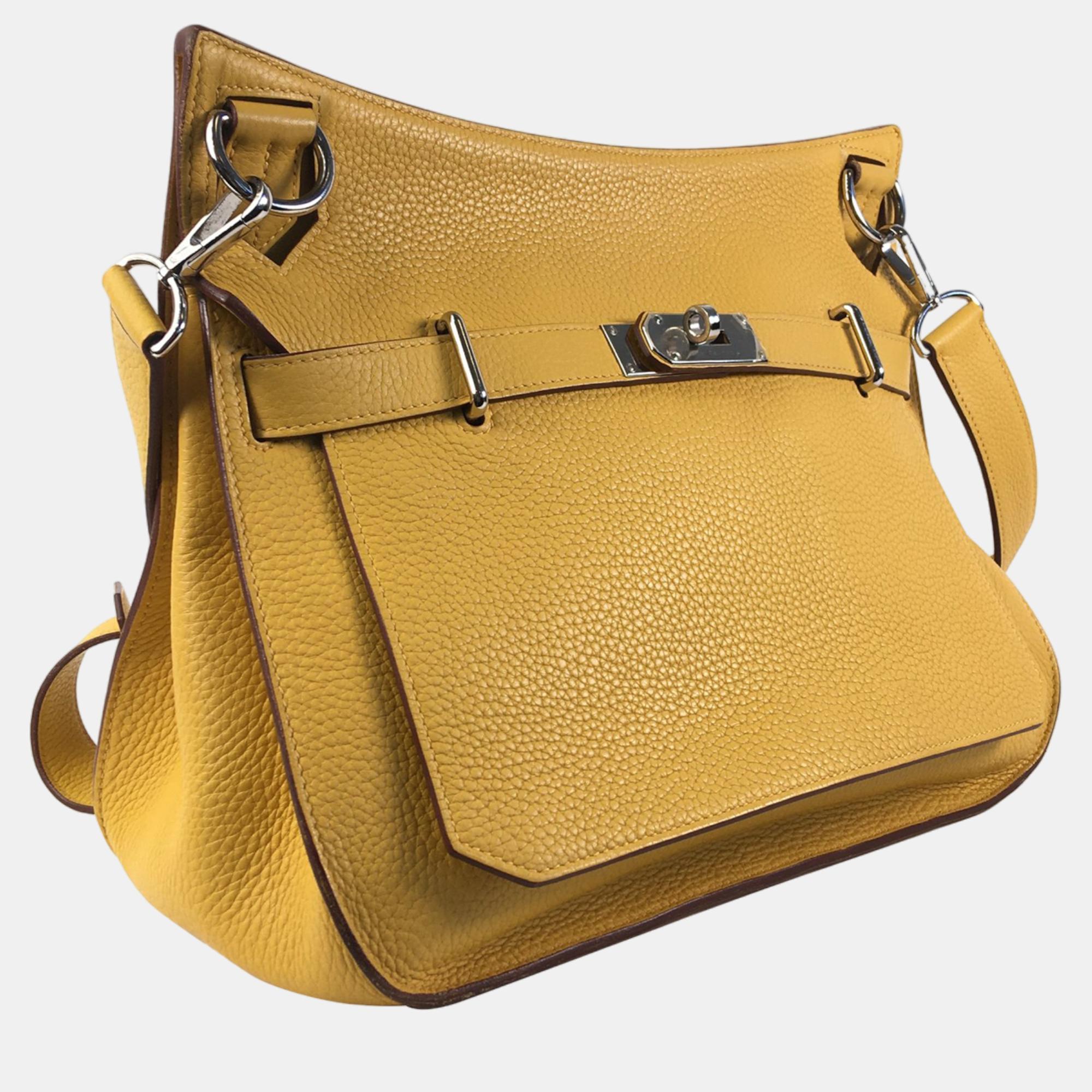 

Hermes Yellow Taurillon Clemence Jypsiere 34