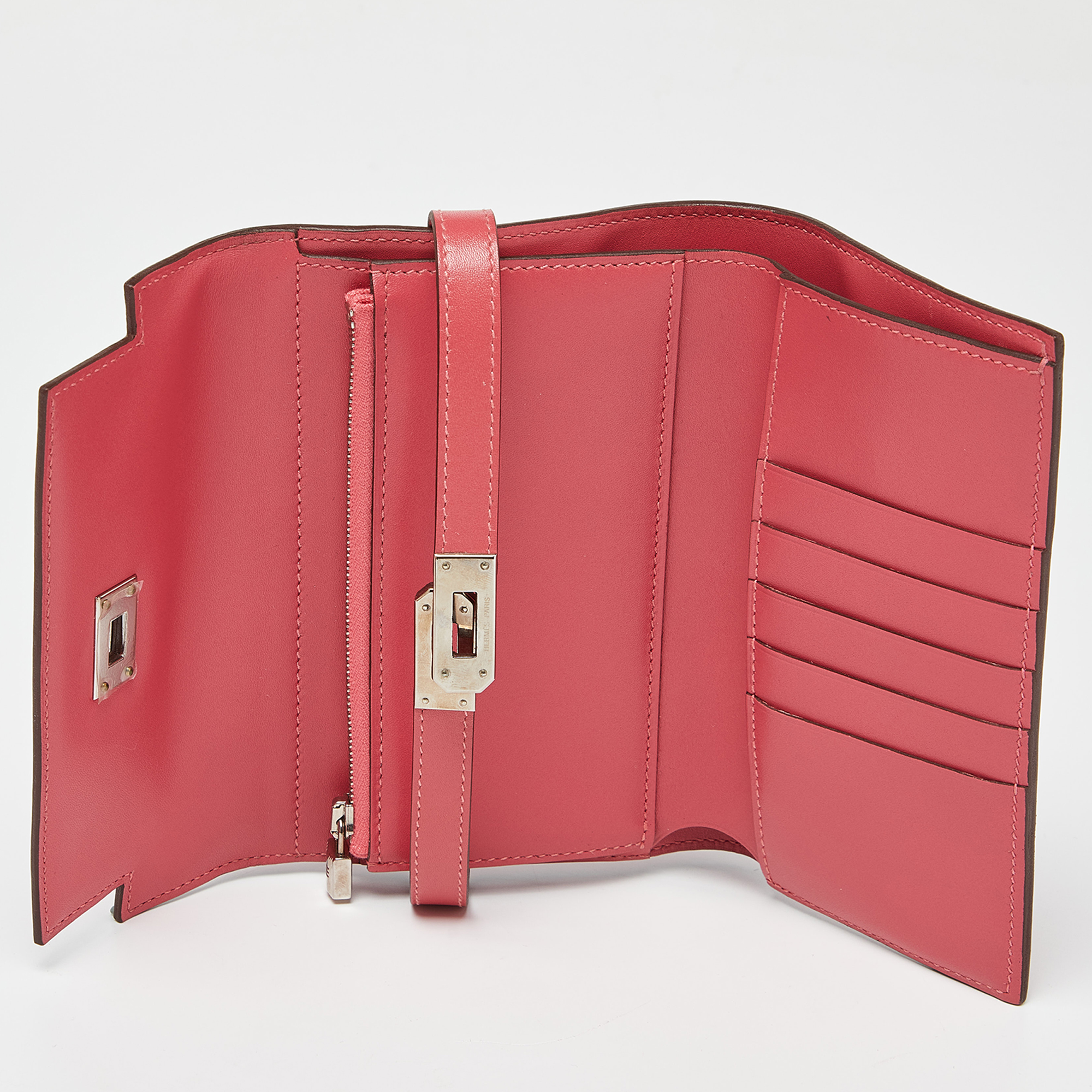 

Hermès Rose D'ete Swift Leather Kelly Depliant Wallet, Pink