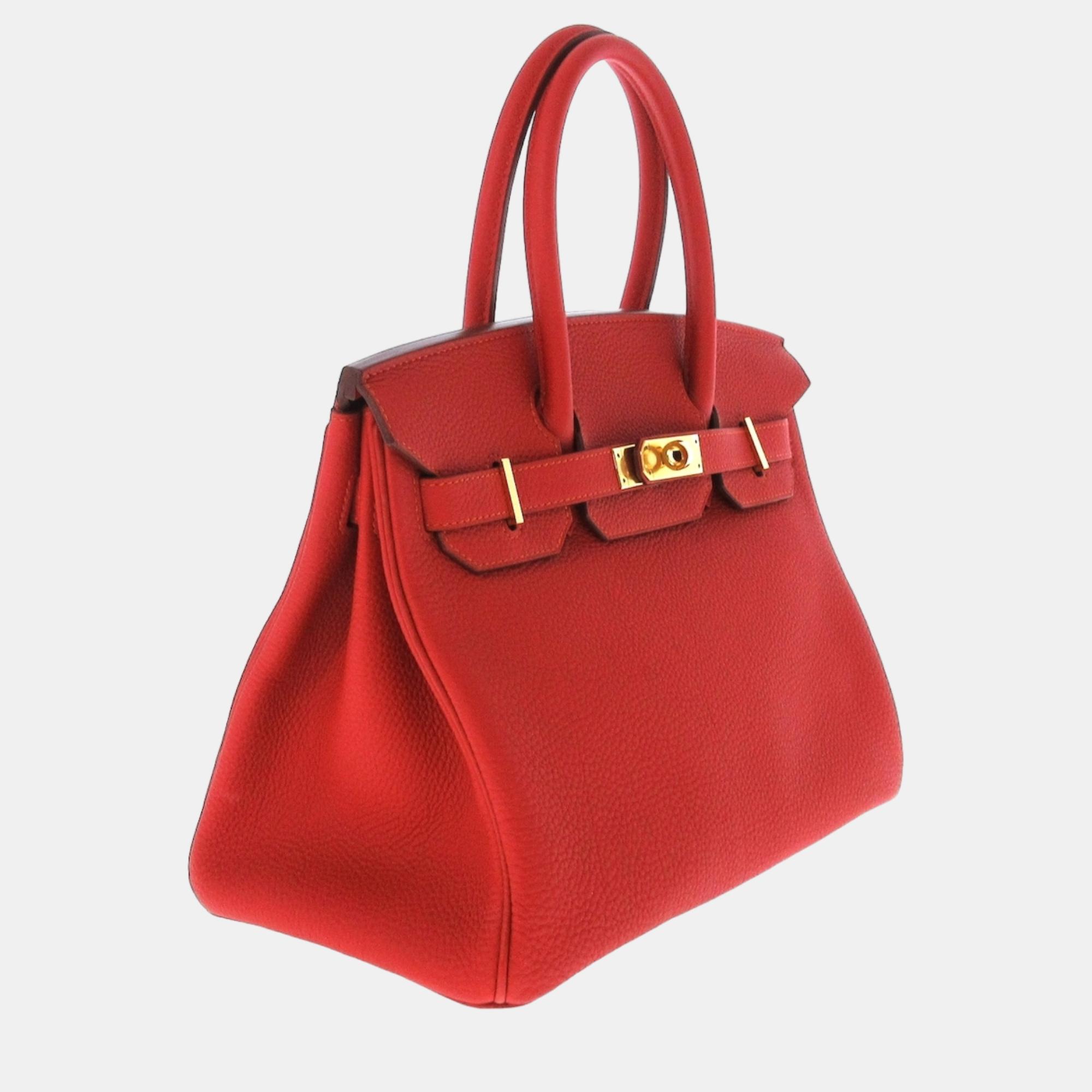 

Hermes Red Togo Leather Gold Hardware Birkin 30 Bag
