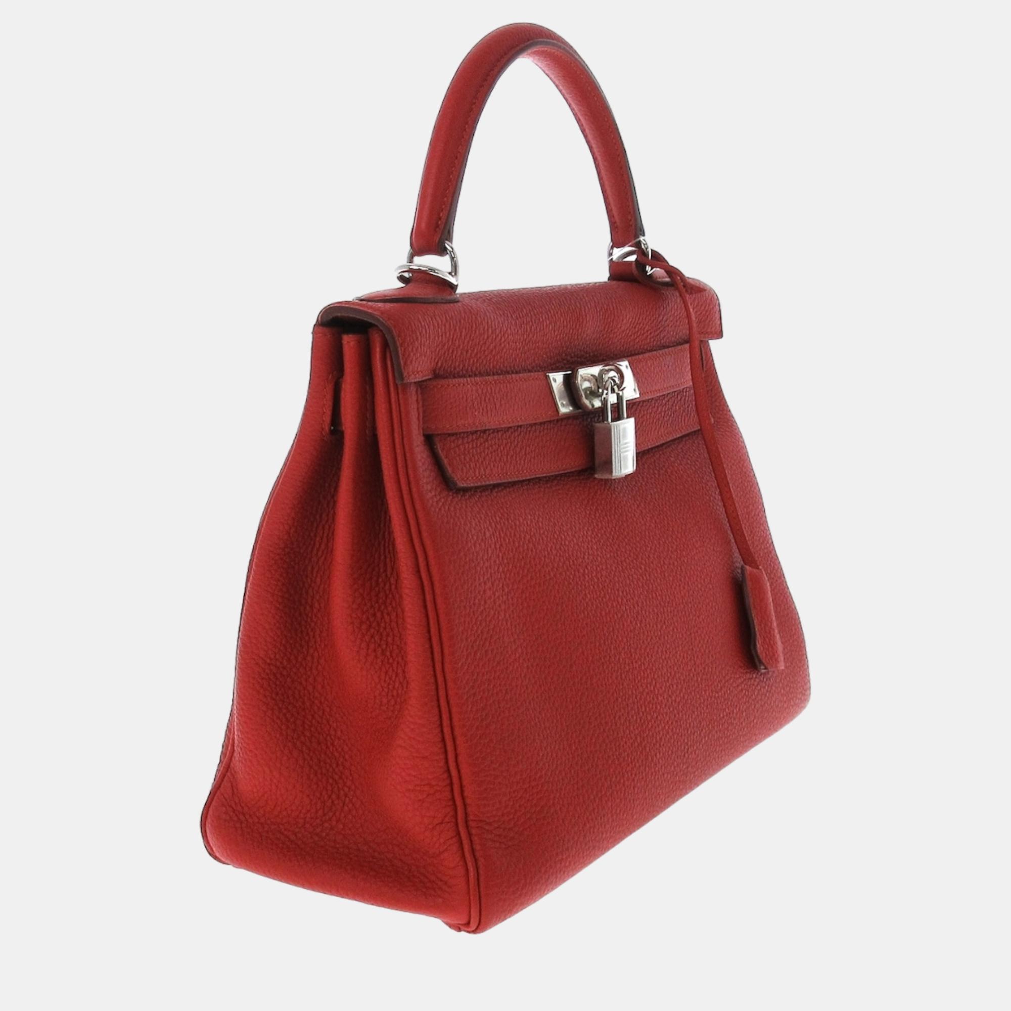 

Hermes Red Togo Leather Palladium Hardware Kelly 28 Bag