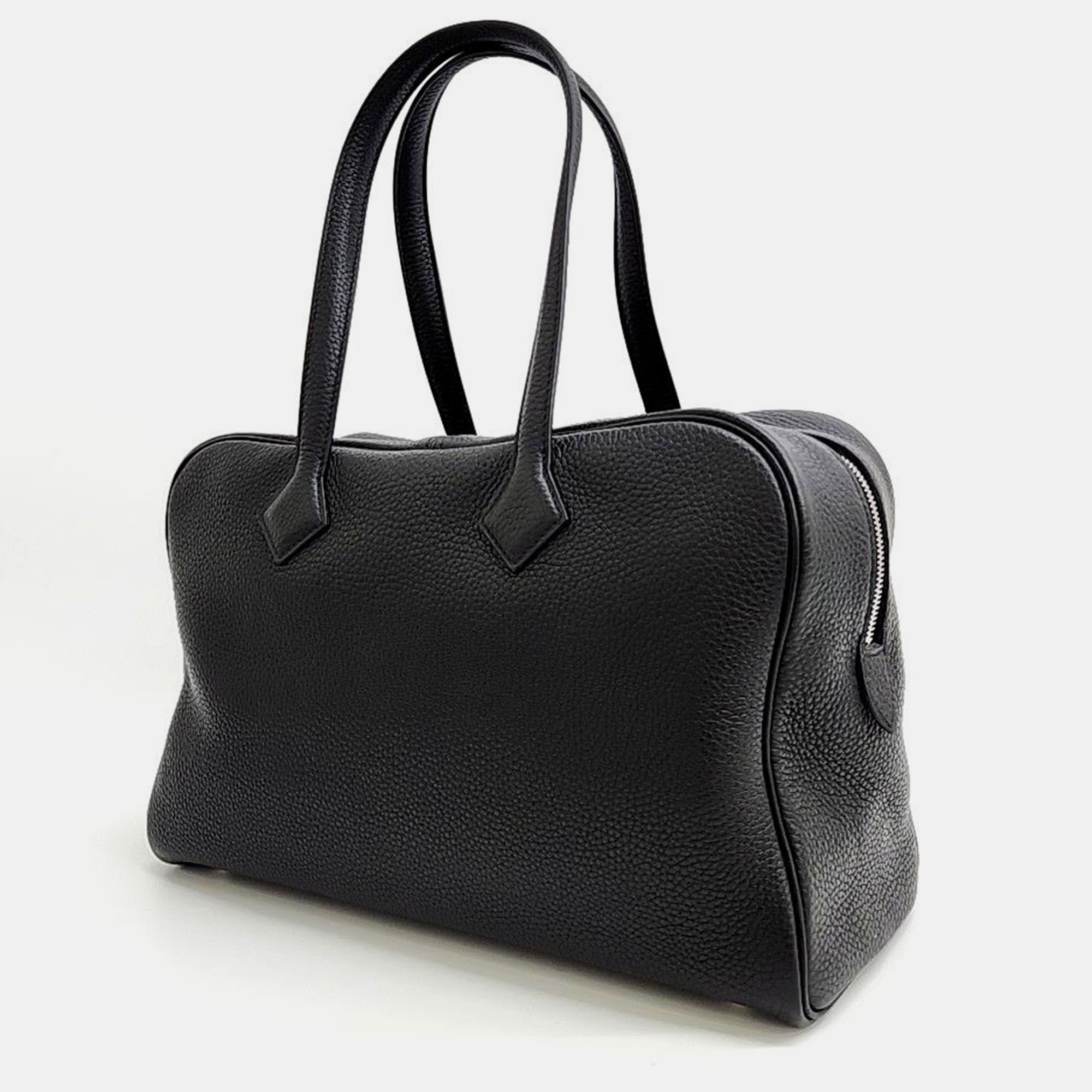 

Hermes Leather Black Victoria2 Bag