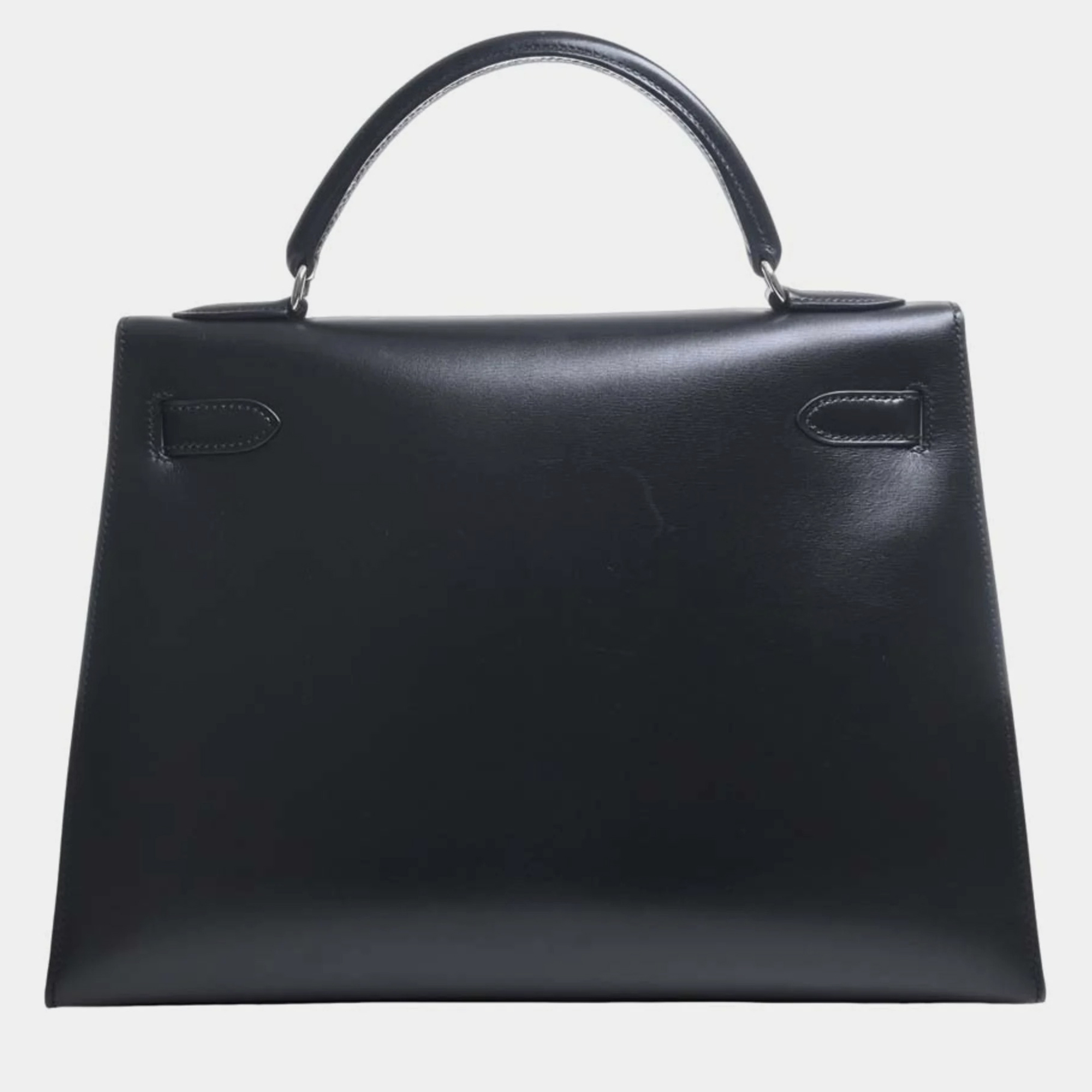

HERMES Box Calf Kelly 32 Handbag Black Ladies