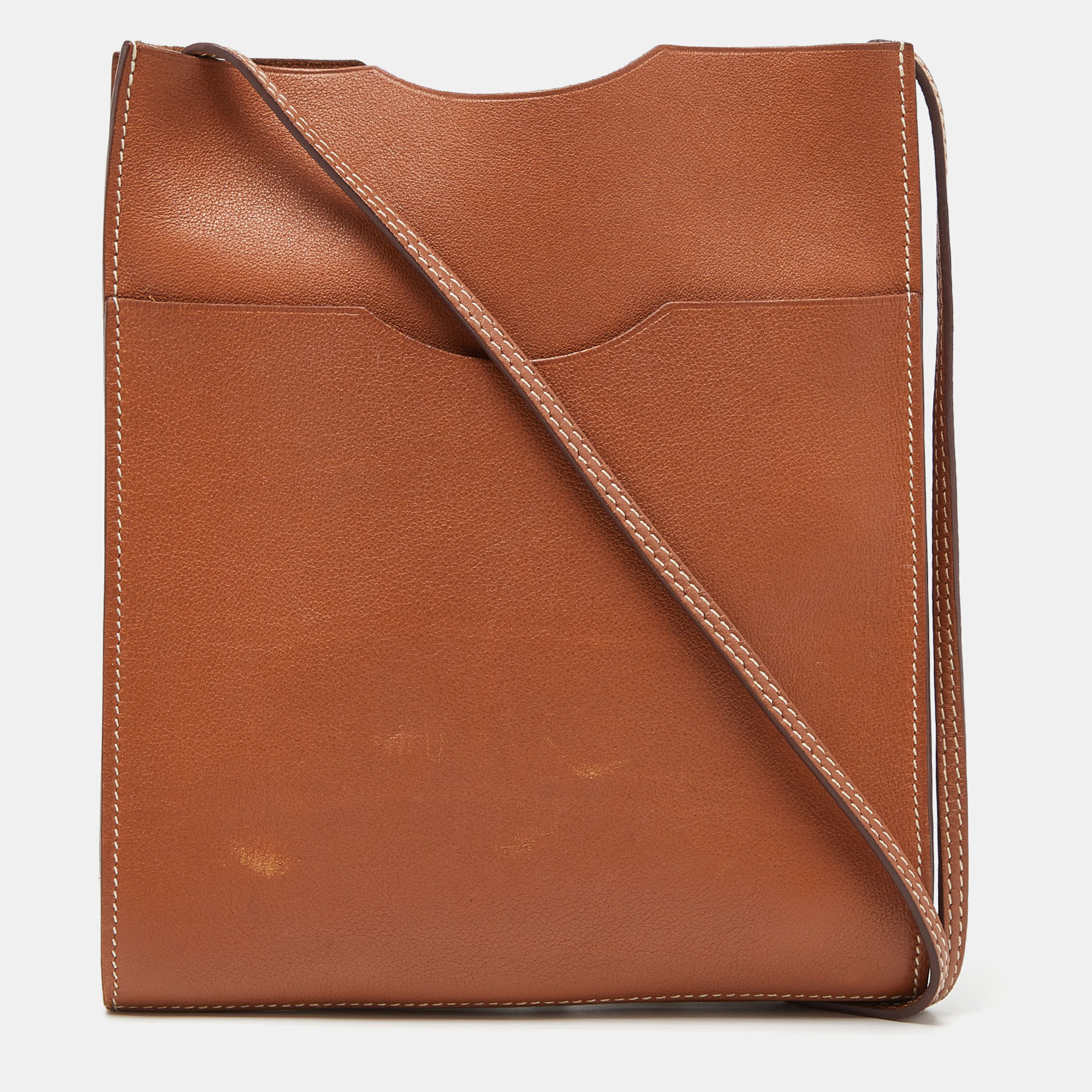

Hermès Gold Swift Leather Onimaitou Pochette Bag, Brown