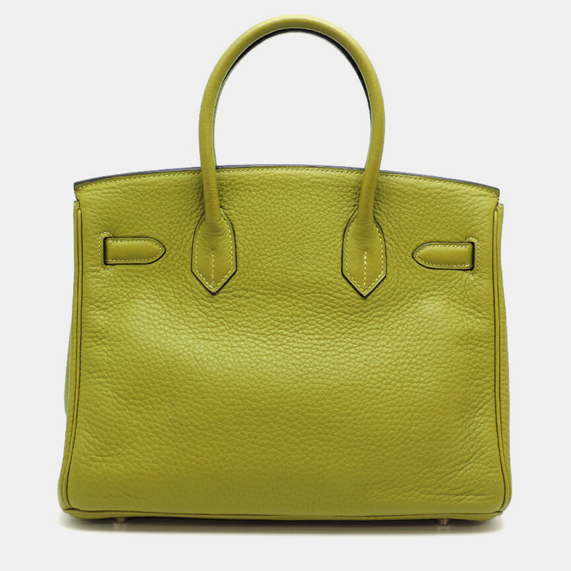 

Hermes Green Clemence Leather Gold Plated Hardware Birkin 30 Tote Bag