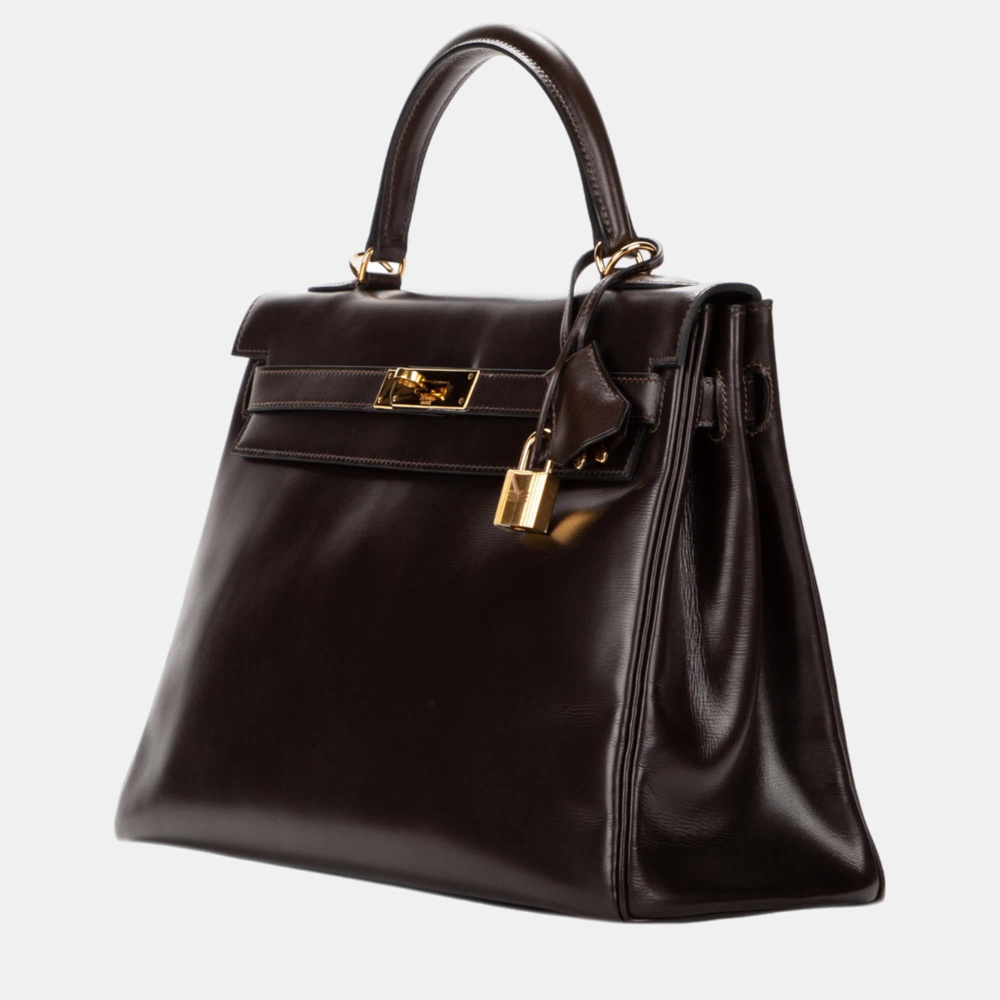 

Hermes Brown Box Calf Kelly 32