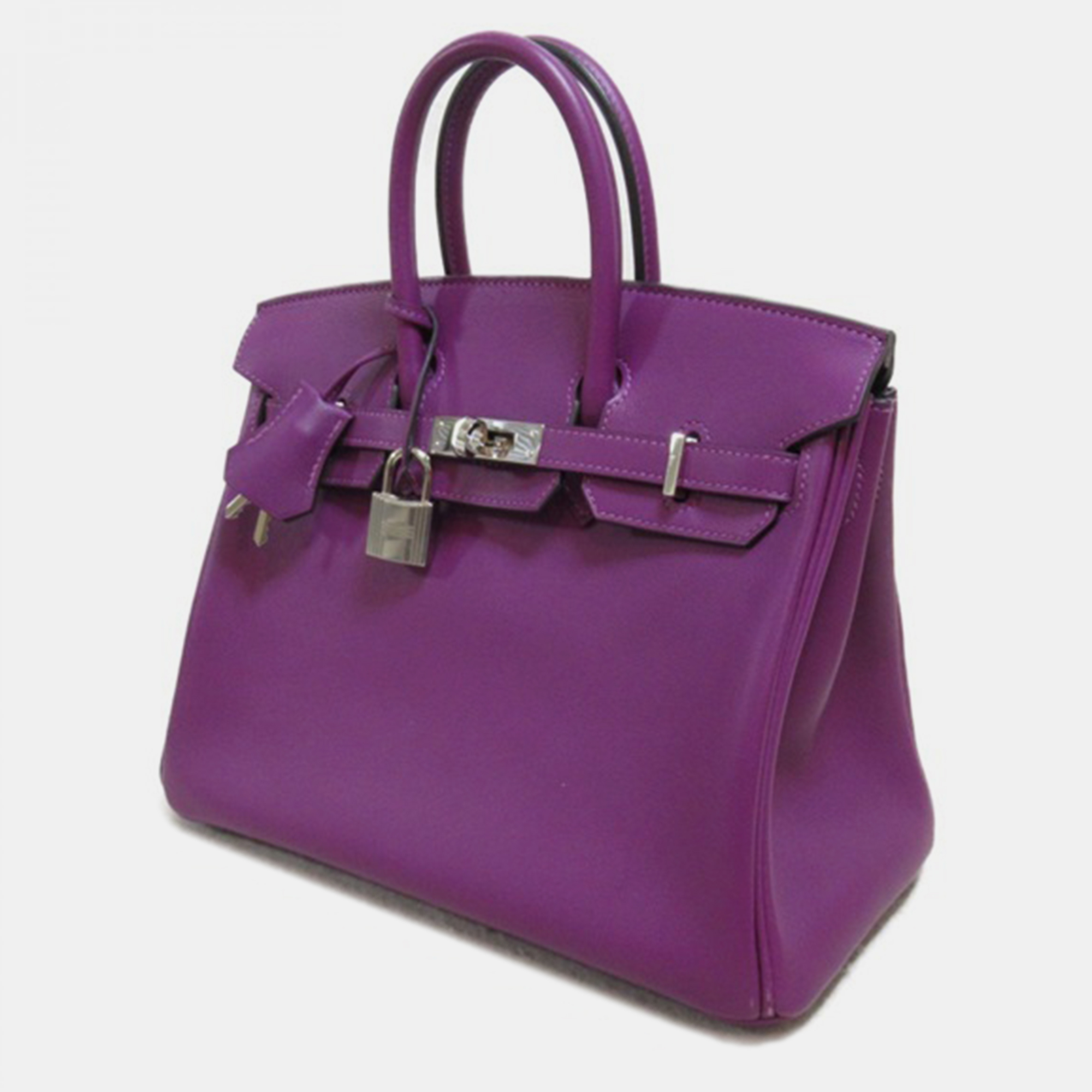 

Hermes Purple Swift Leather Birkin 25 Tote Bag