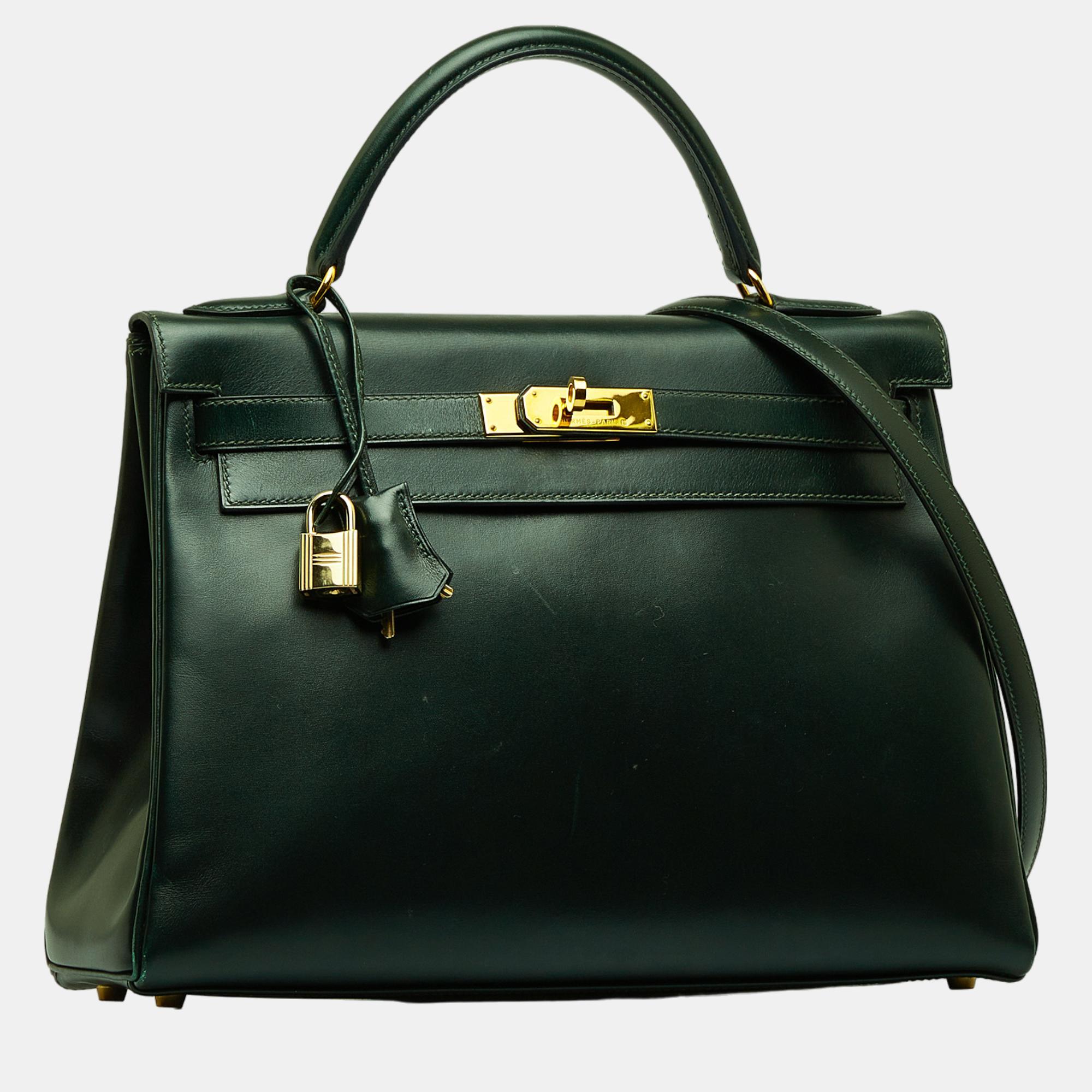 

Hermes Green 1999 Box Calf Kelly Retourne 32