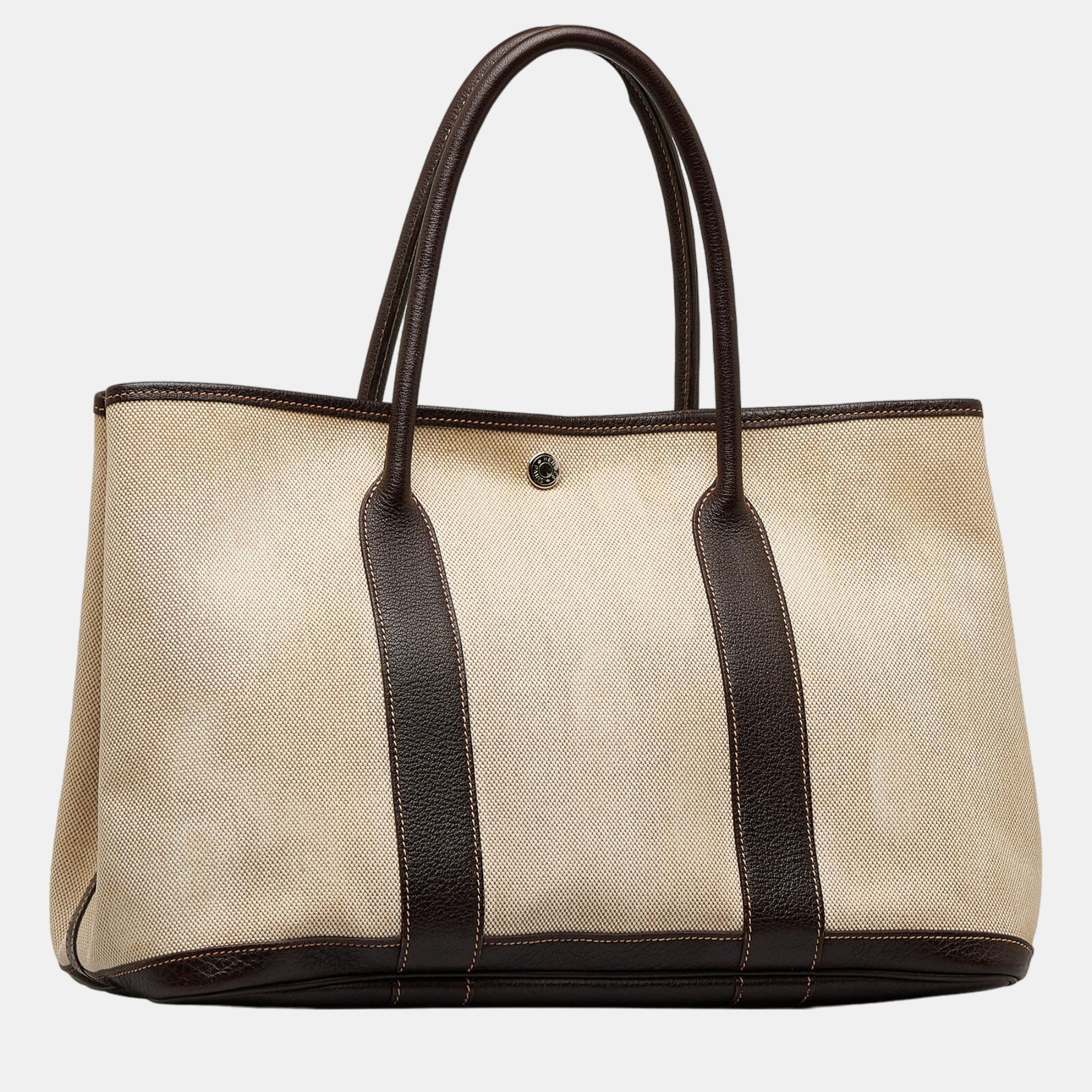 

Hermes Beige/Brown Garden Party PM
