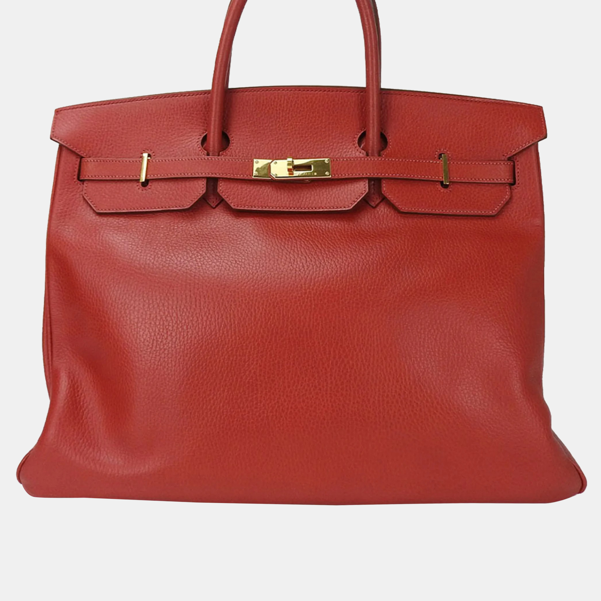 

Hermes birkin40 handbag â¡C stamp Ardennes leather red ladies HERMES hand bag gold 19653
