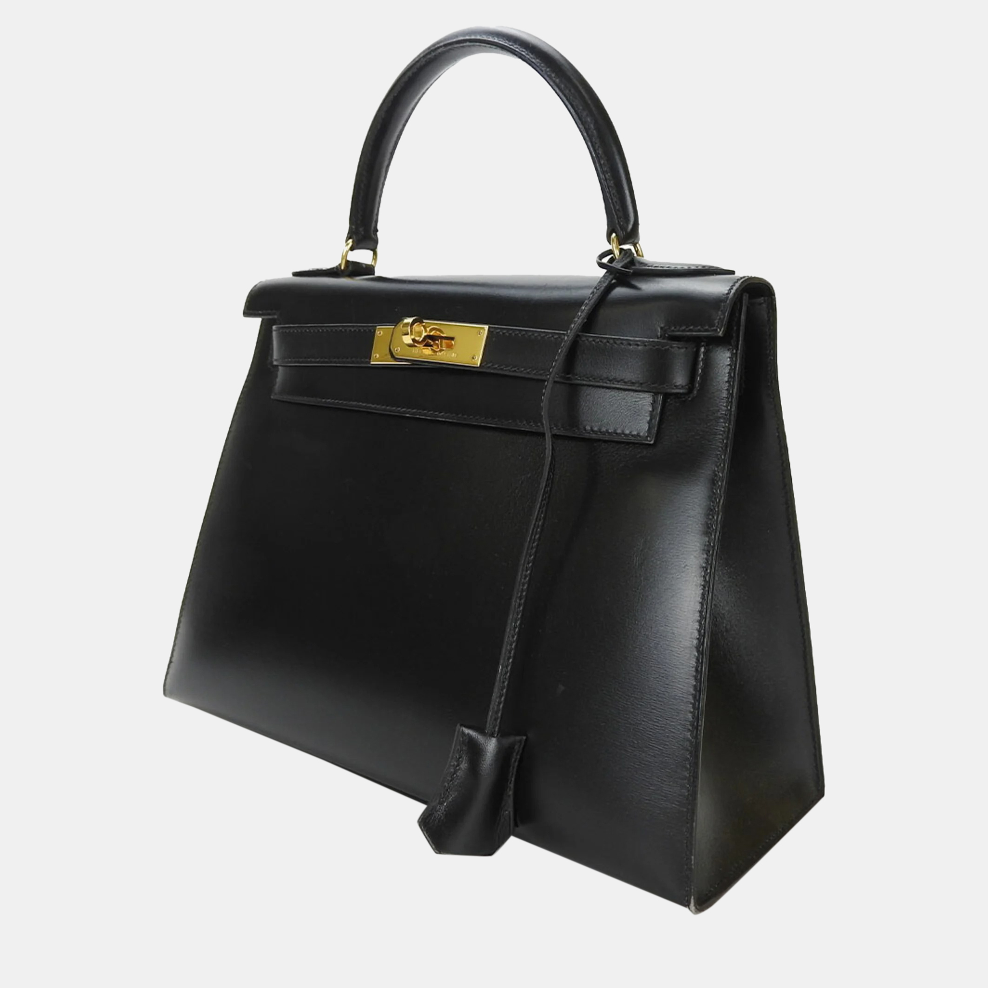 

Hermes Boxcalf Shoulder Outside Sewing Black Kelly 28 Handbag