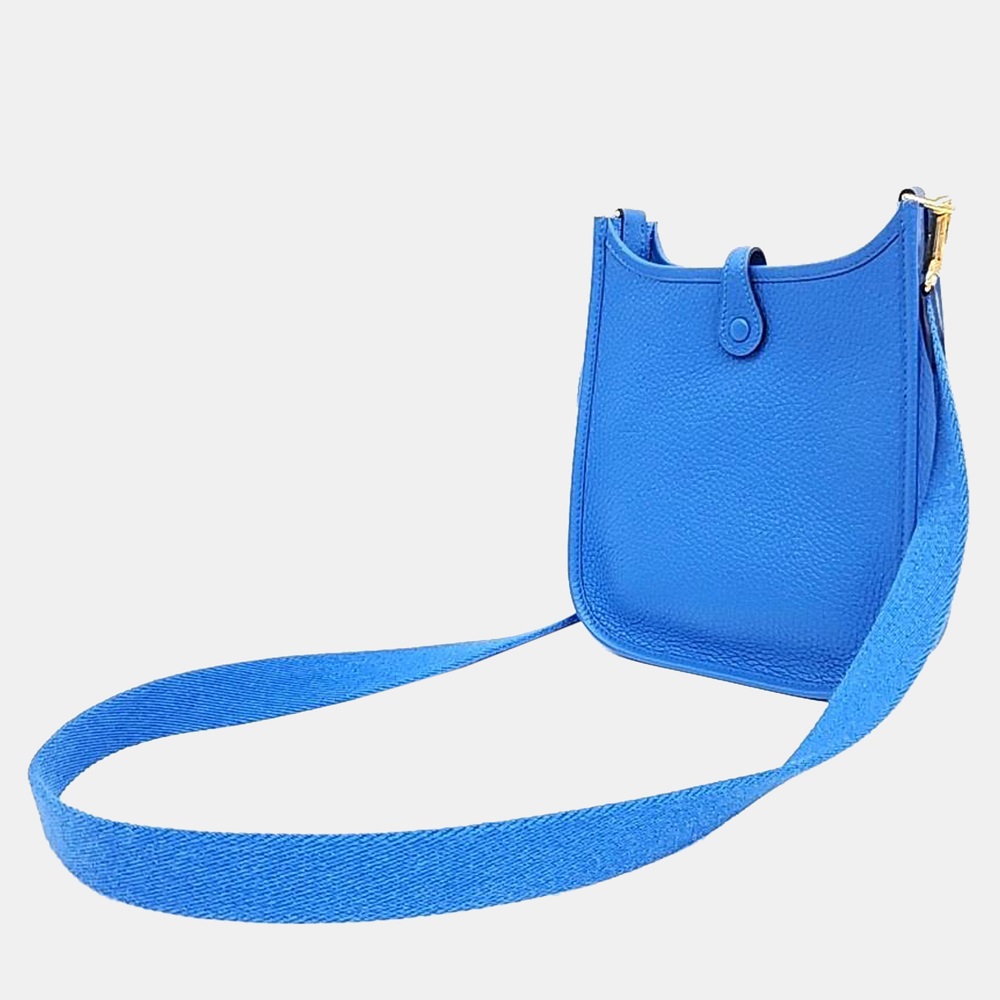 

Hermes Blue Leather Evelyn 16 Bag