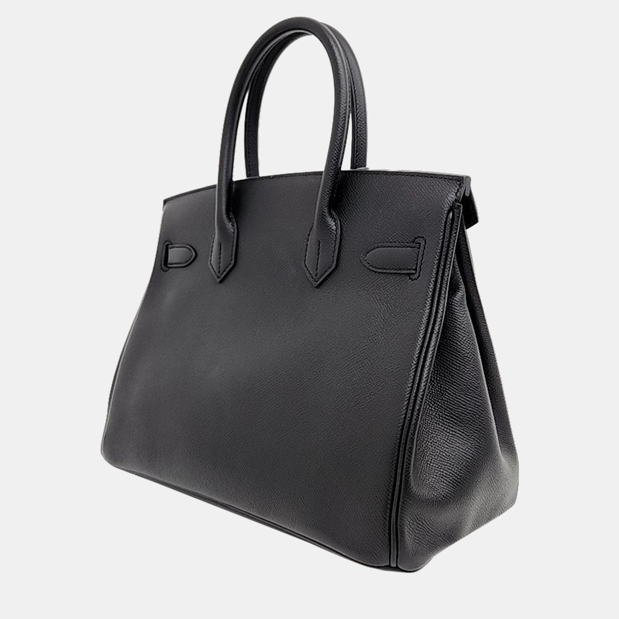 

Hermes Black Leather Birkin 30 Bag