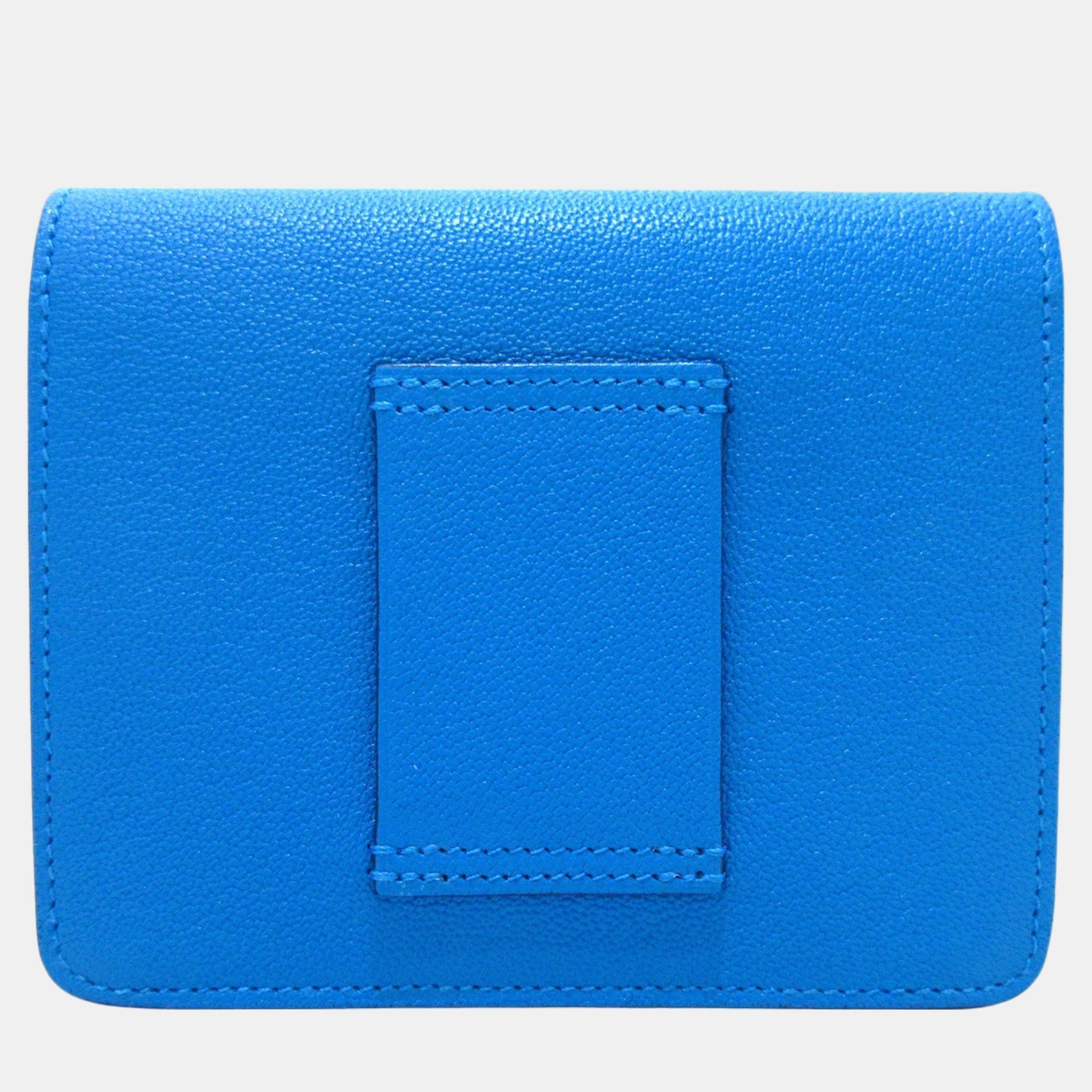 

Hermes Blue Chevre Mysore Roulis Slim Wallet