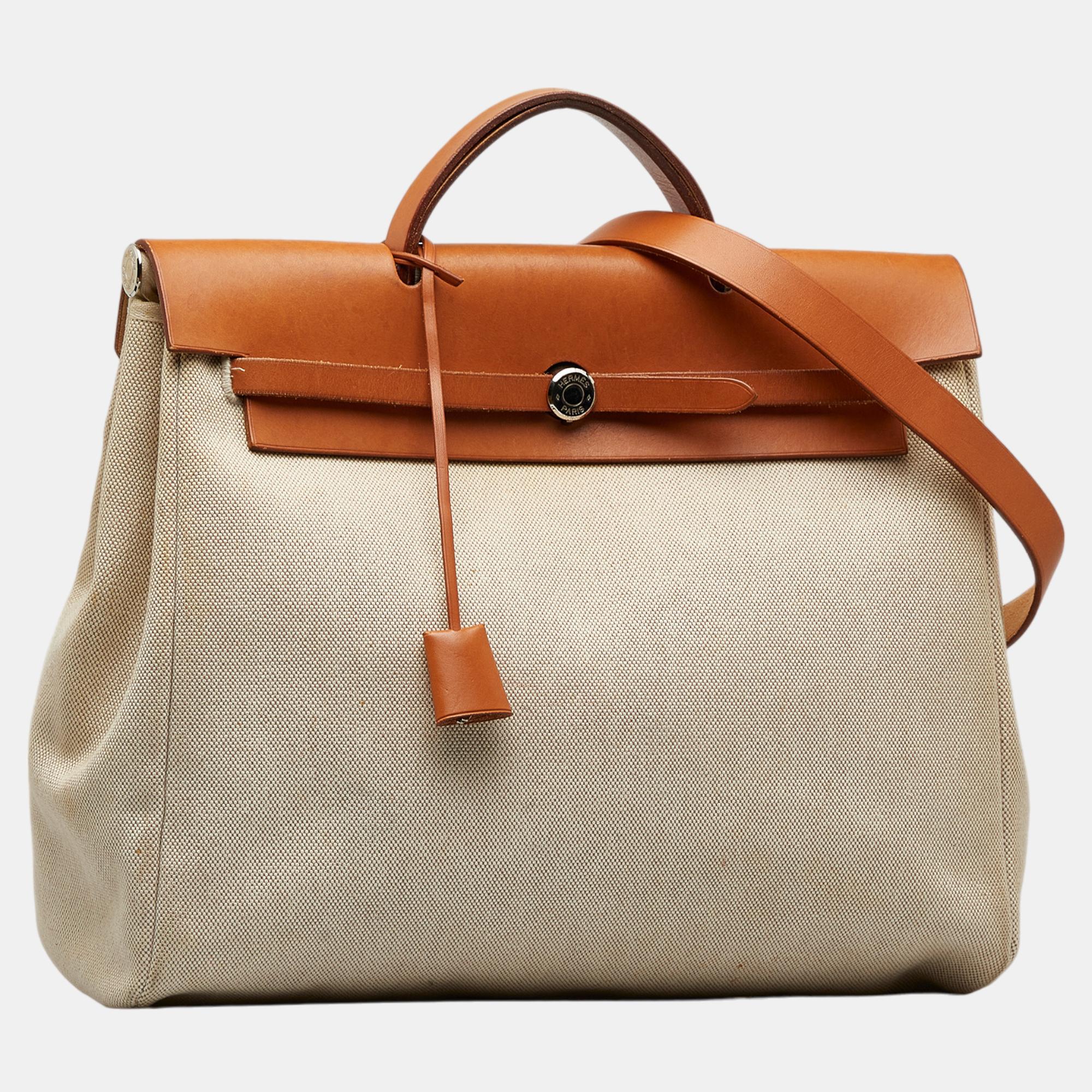 

Hermes Beige/Brown Herbag MM