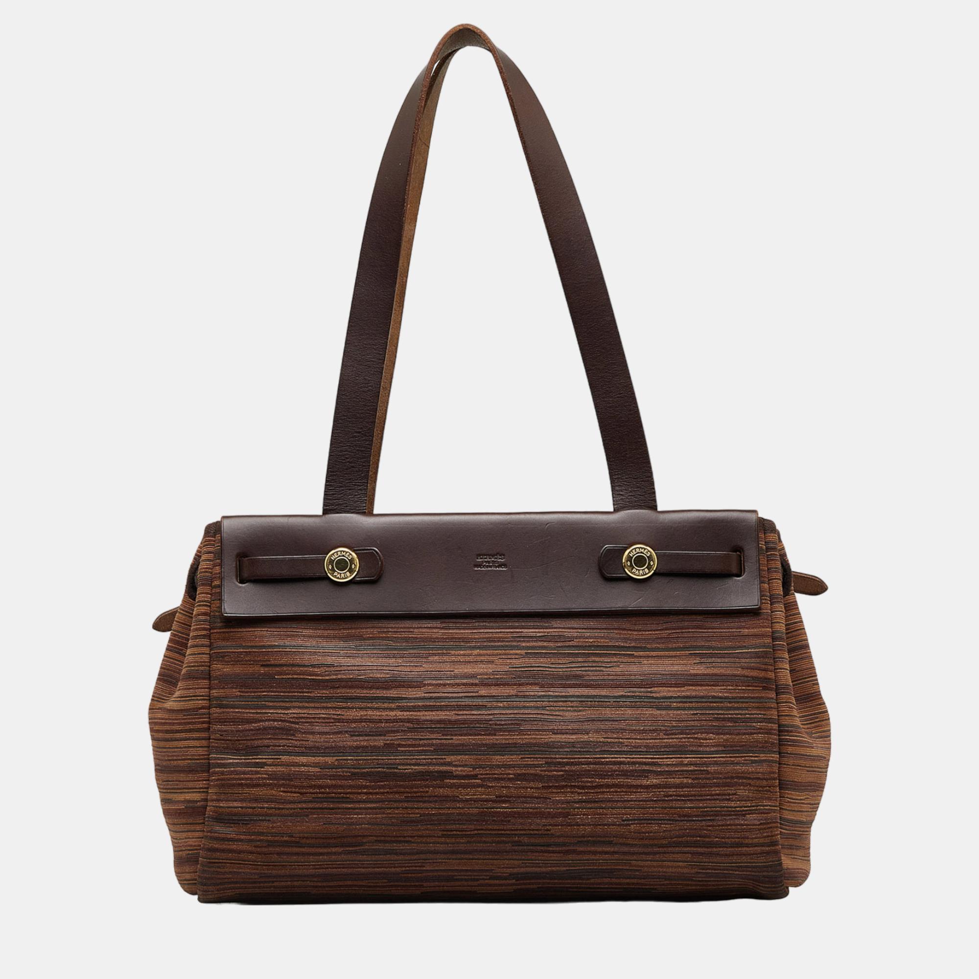 

Hermes Brown Vibrato Herbag Cabas PM