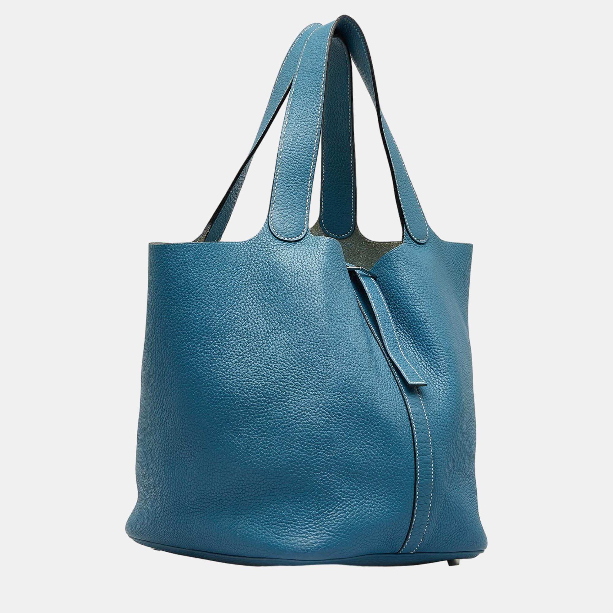

Hermes Blue Clemence Picotin Lock 26