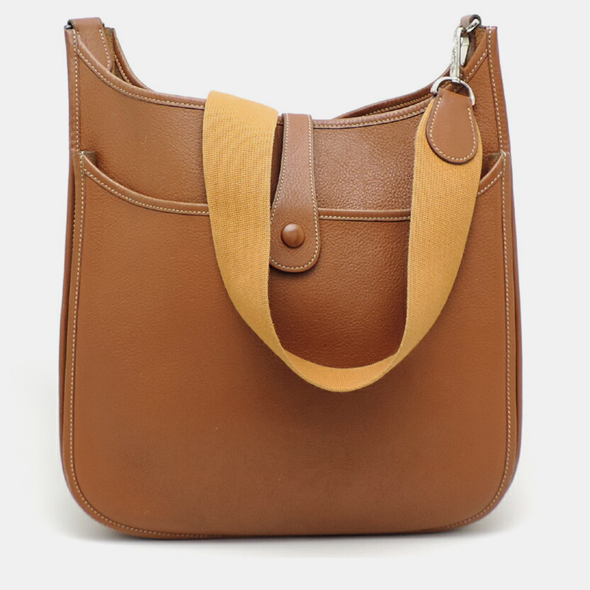 

Hermes Brown Clemence Leather Evelyne GM Shoulder Bag