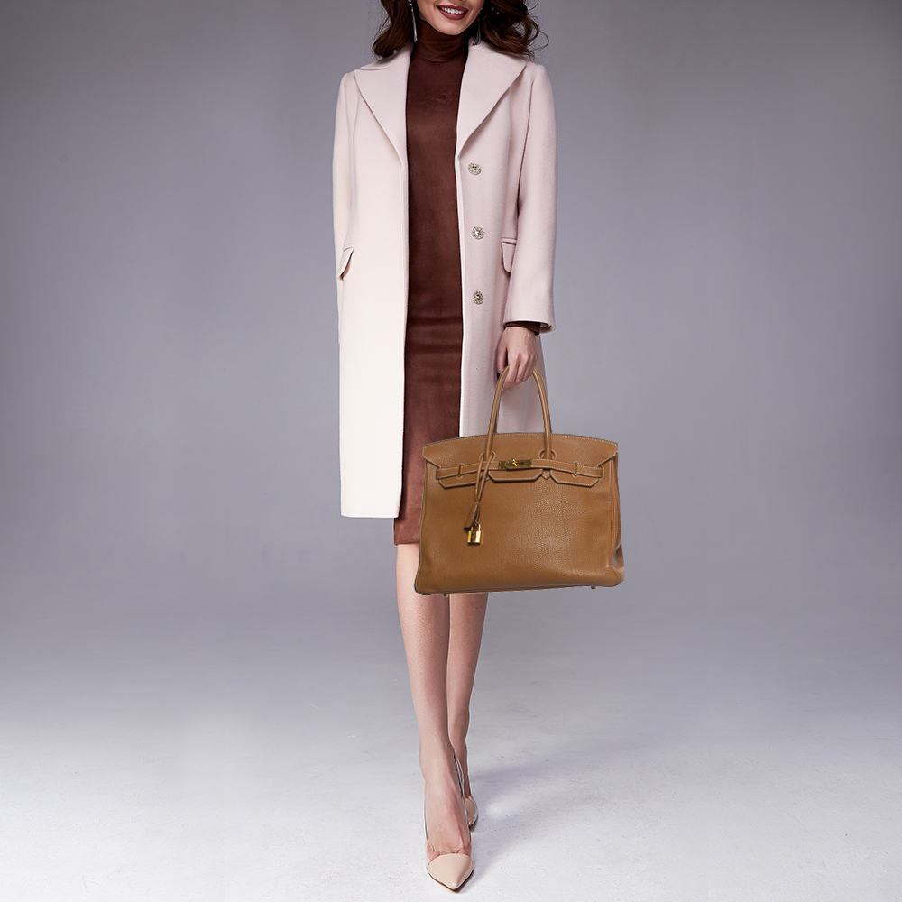 

Hermes Gold Togo Leather Gold Finish Birkin 35 Bag, Brown